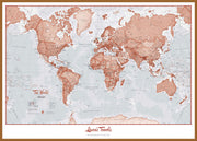 PS00271_L_LBWTE - Personalised World Is Art - Wall Map Red