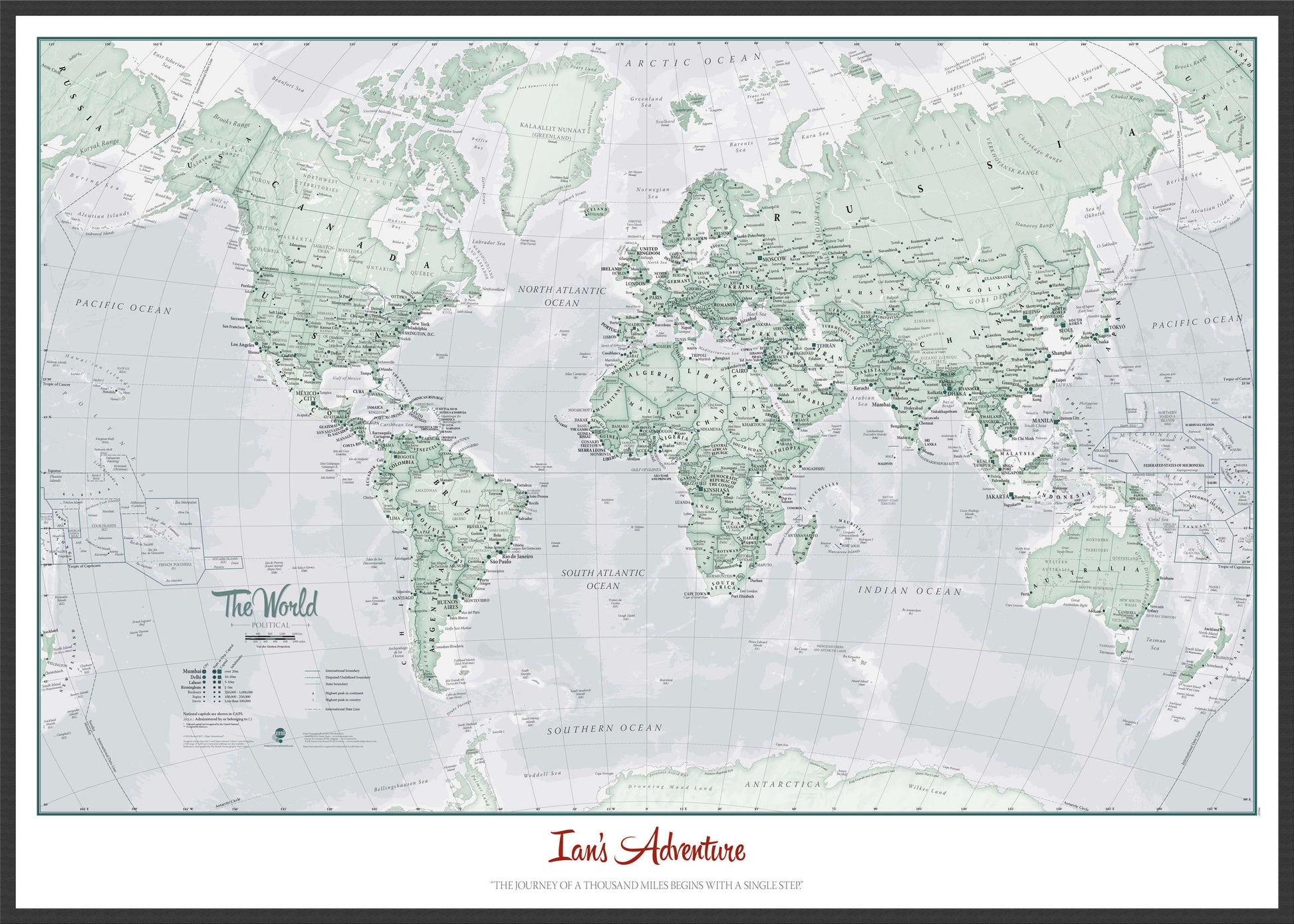PS01227_L_LBWBL - Personalised World Is Art - Wall Map Rustic