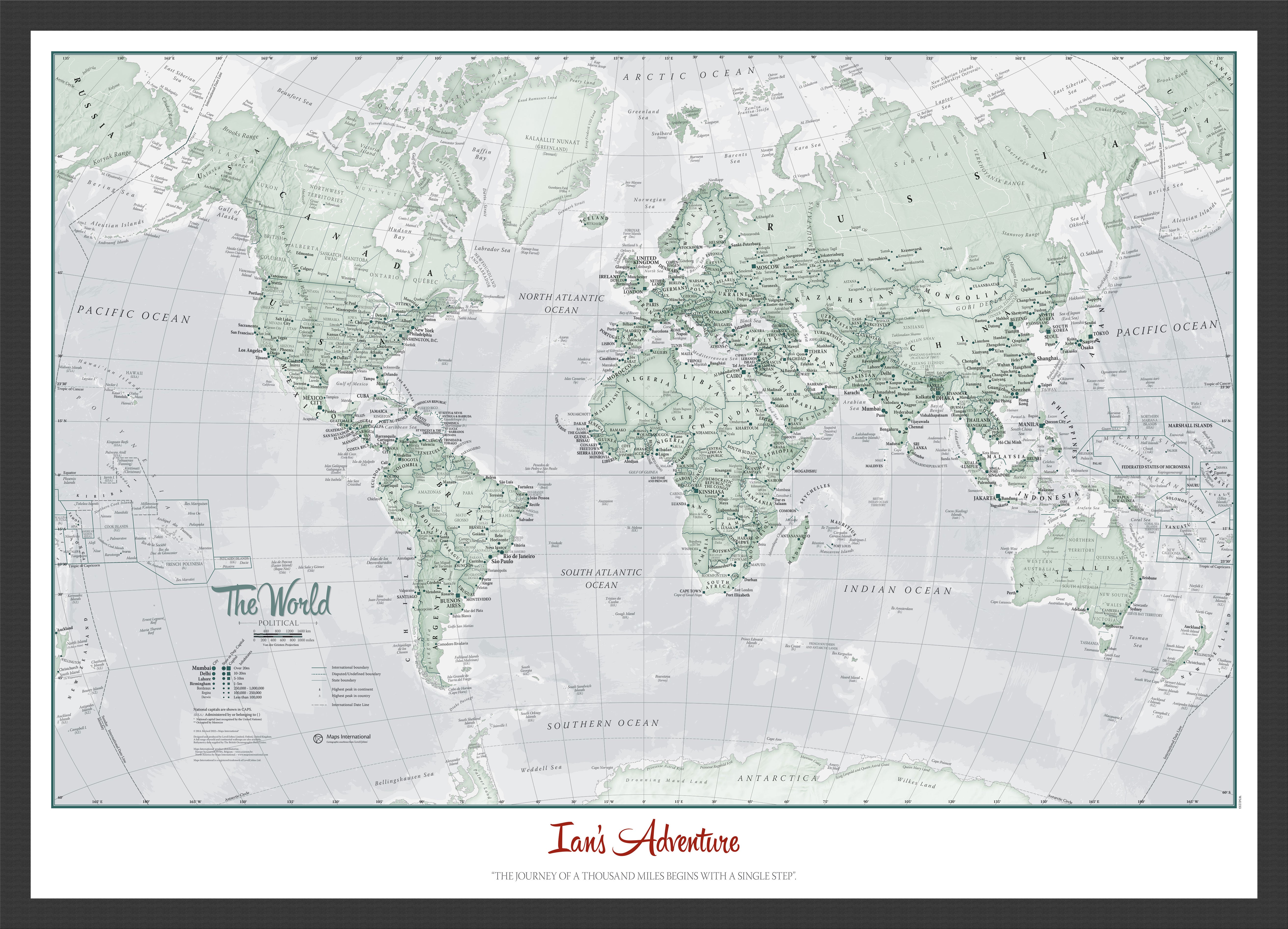PS01227_S_WDBLA - Personalised World Is Art - Wall Map Rustic
