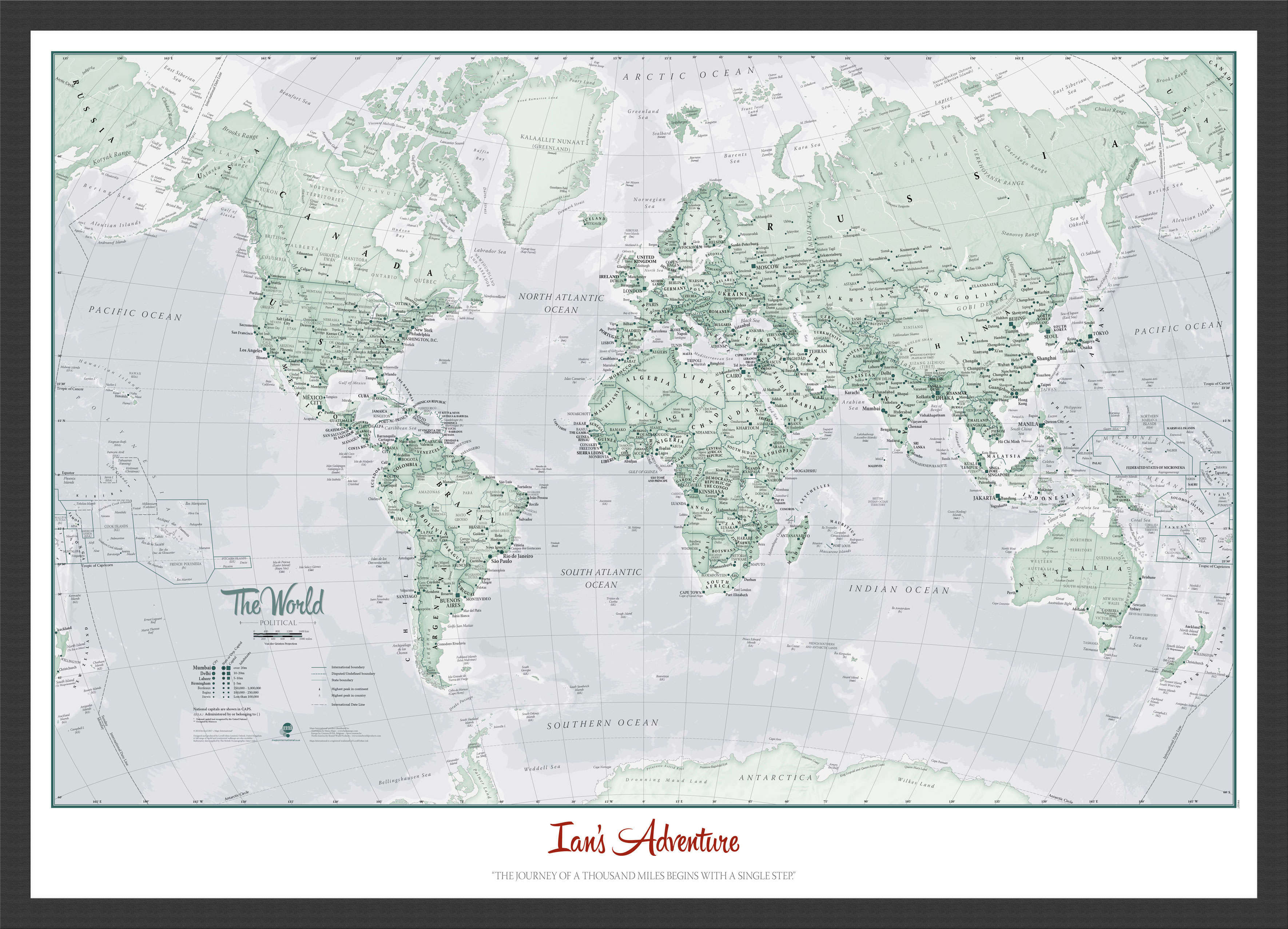 PS01227_M_WDBLA - Personalised World Is Art - Wall Map Rustic