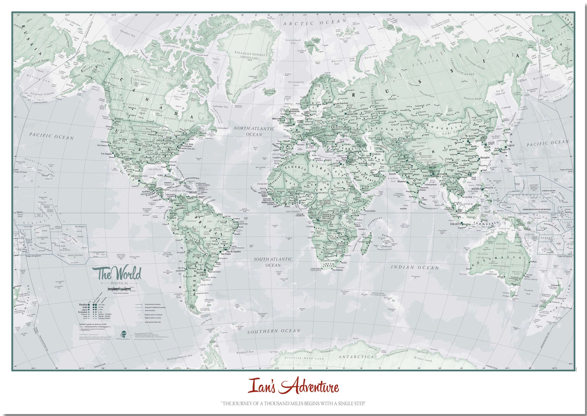 PS01227_S_PNBRD - Personalised World Is Art - Wall Map Rustic