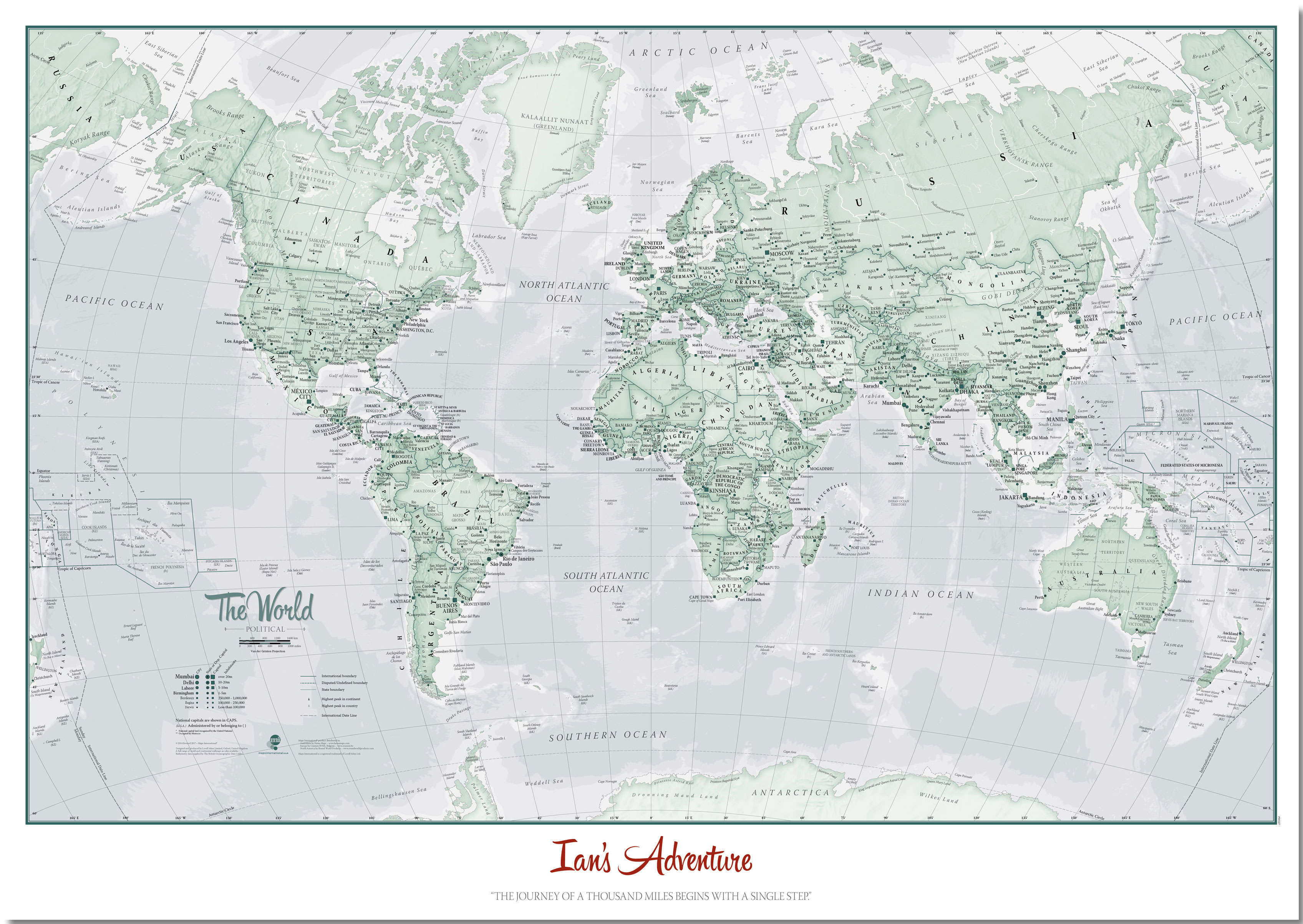 PS01227_S_PNBRD - Personalised World Is Art - Wall Map Rustic