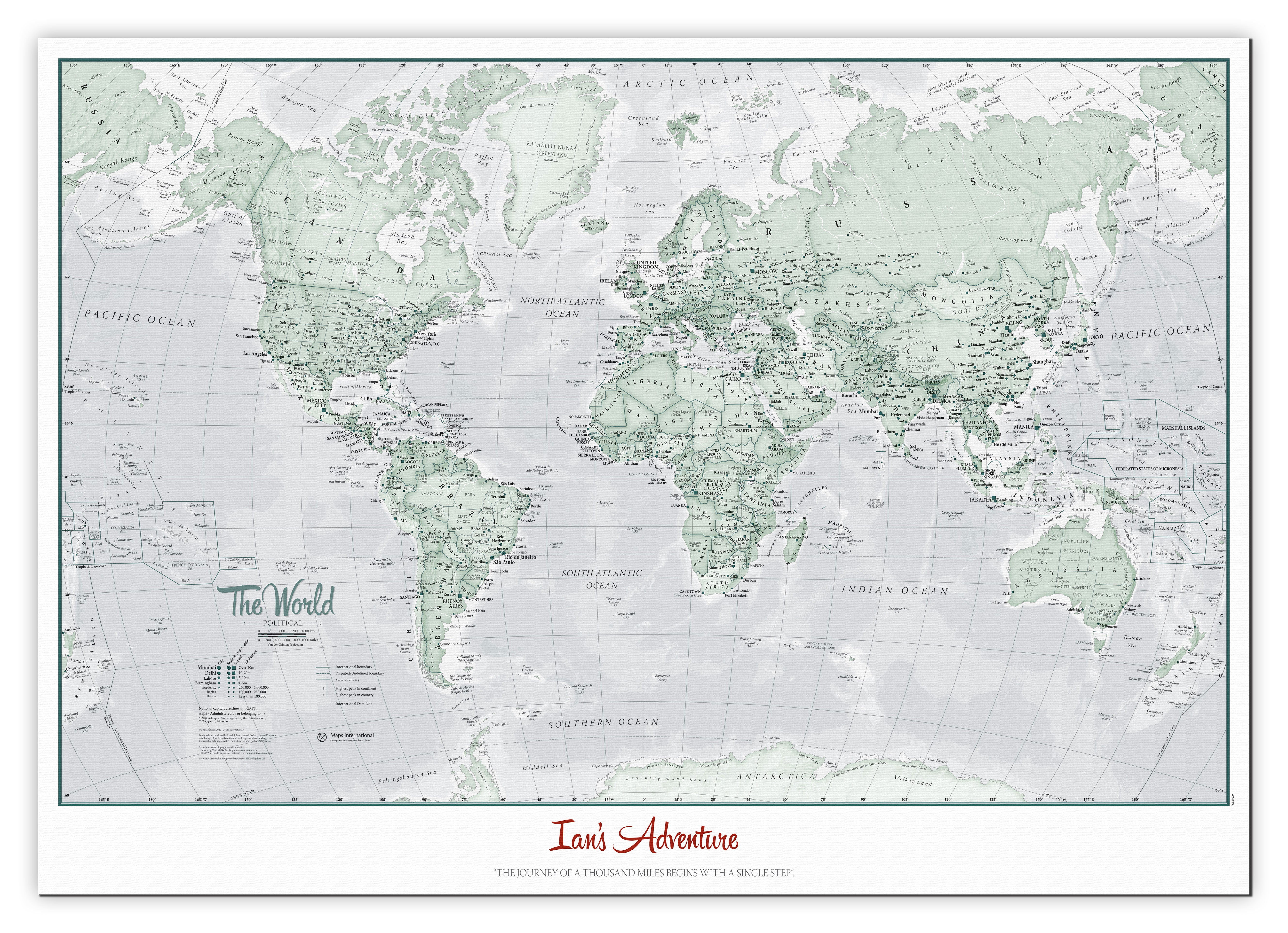 PS01227_H_CANVA - Personalised World Is Art - Wall Map Rustic