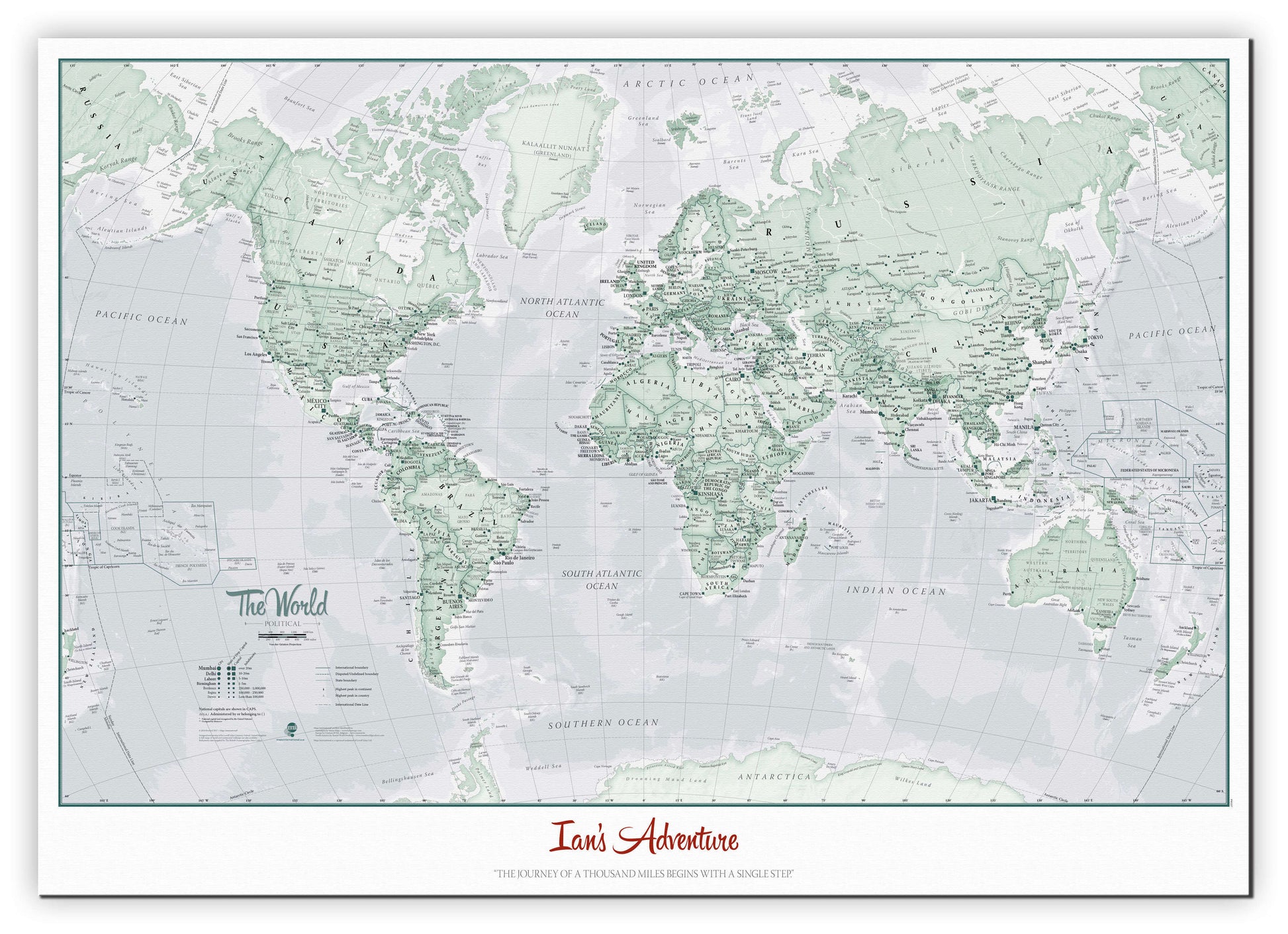 PS01227_H_CANVA - Personalised World Is Art - Wall Map Rustic