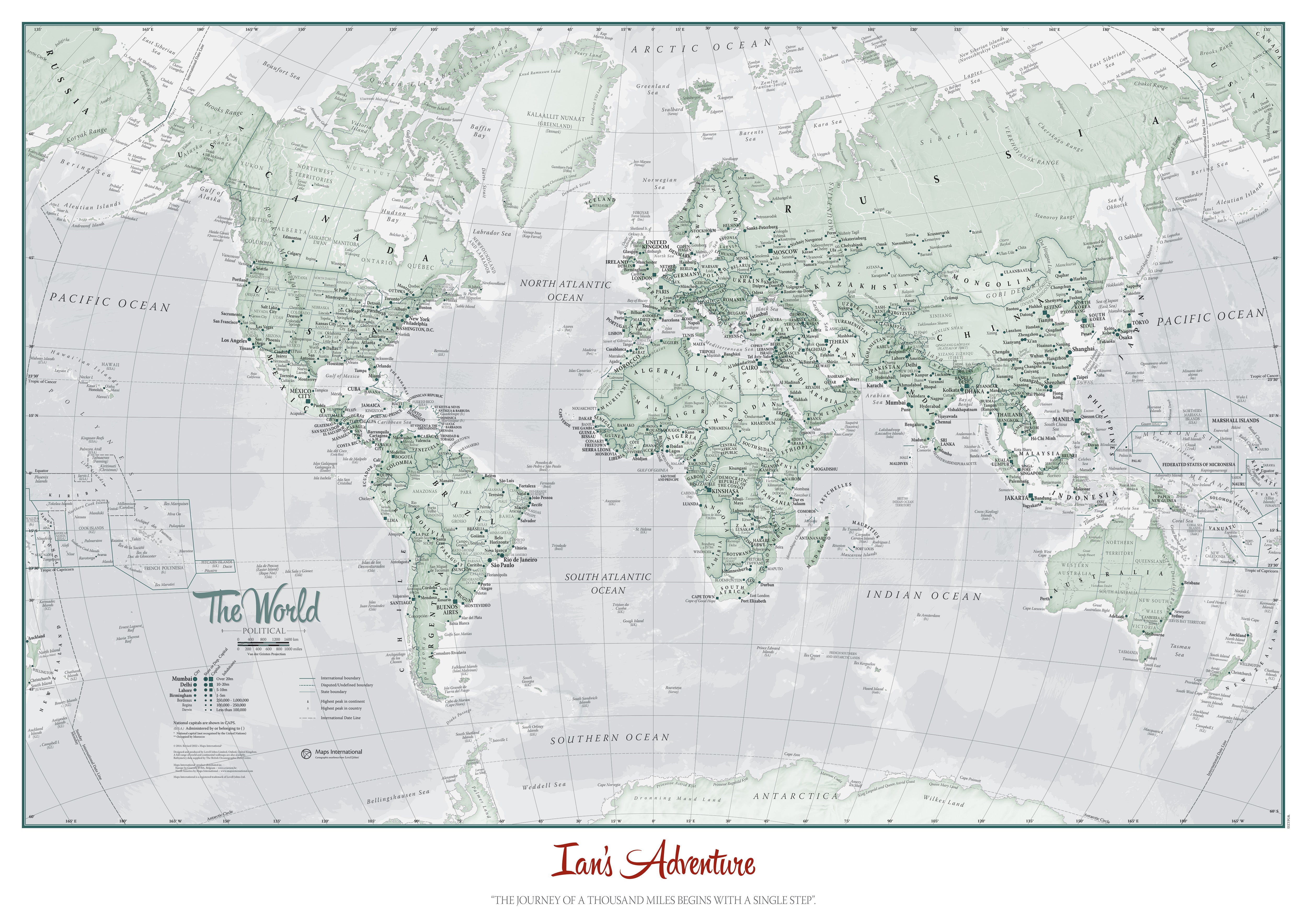 PS01227_M_PAPER - Personalised World Is Art - Wall Map Rustic
