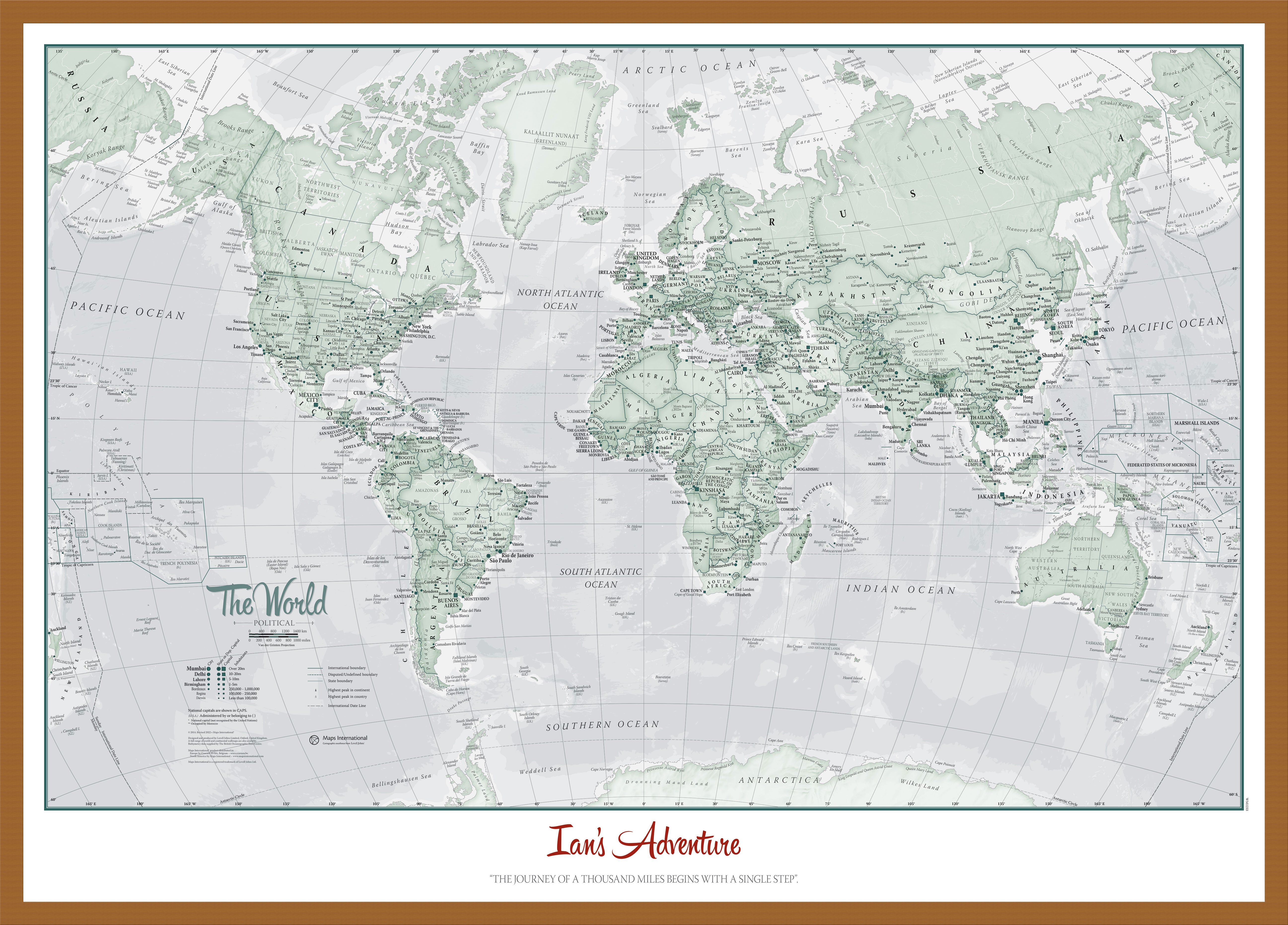 PS01227_L_WDTEA - Personalised World Is Art - Wall Map Rustic