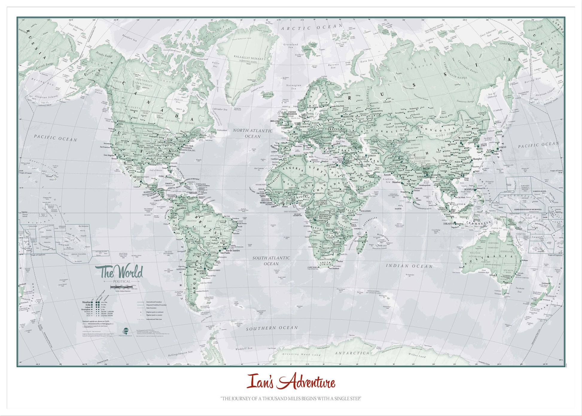 PS01227_L_WDWHI - Personalised World Is Art - Wall Map Rustic
