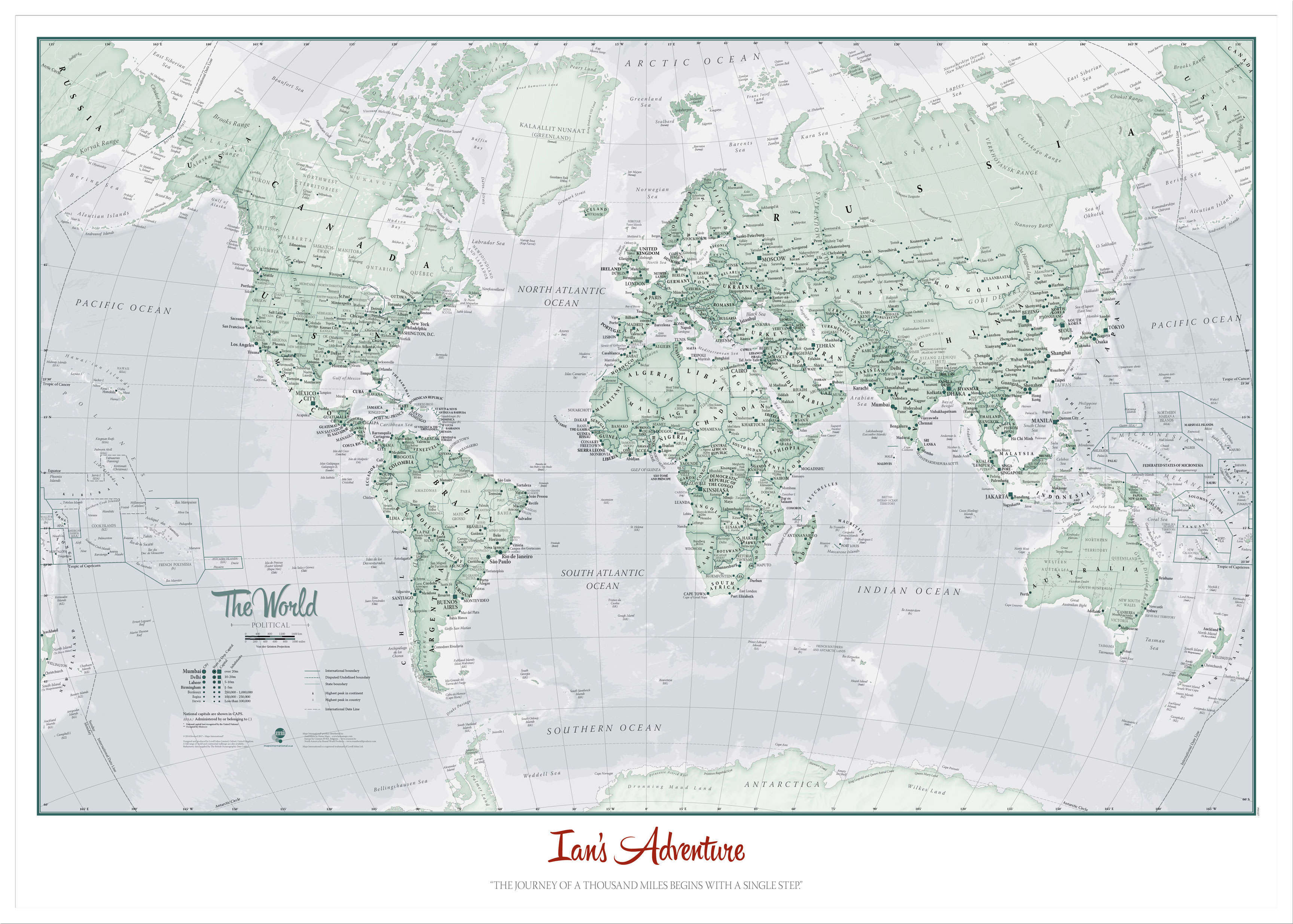PS01227_L_WDWHI - Personalised World Is Art - Wall Map Rustic