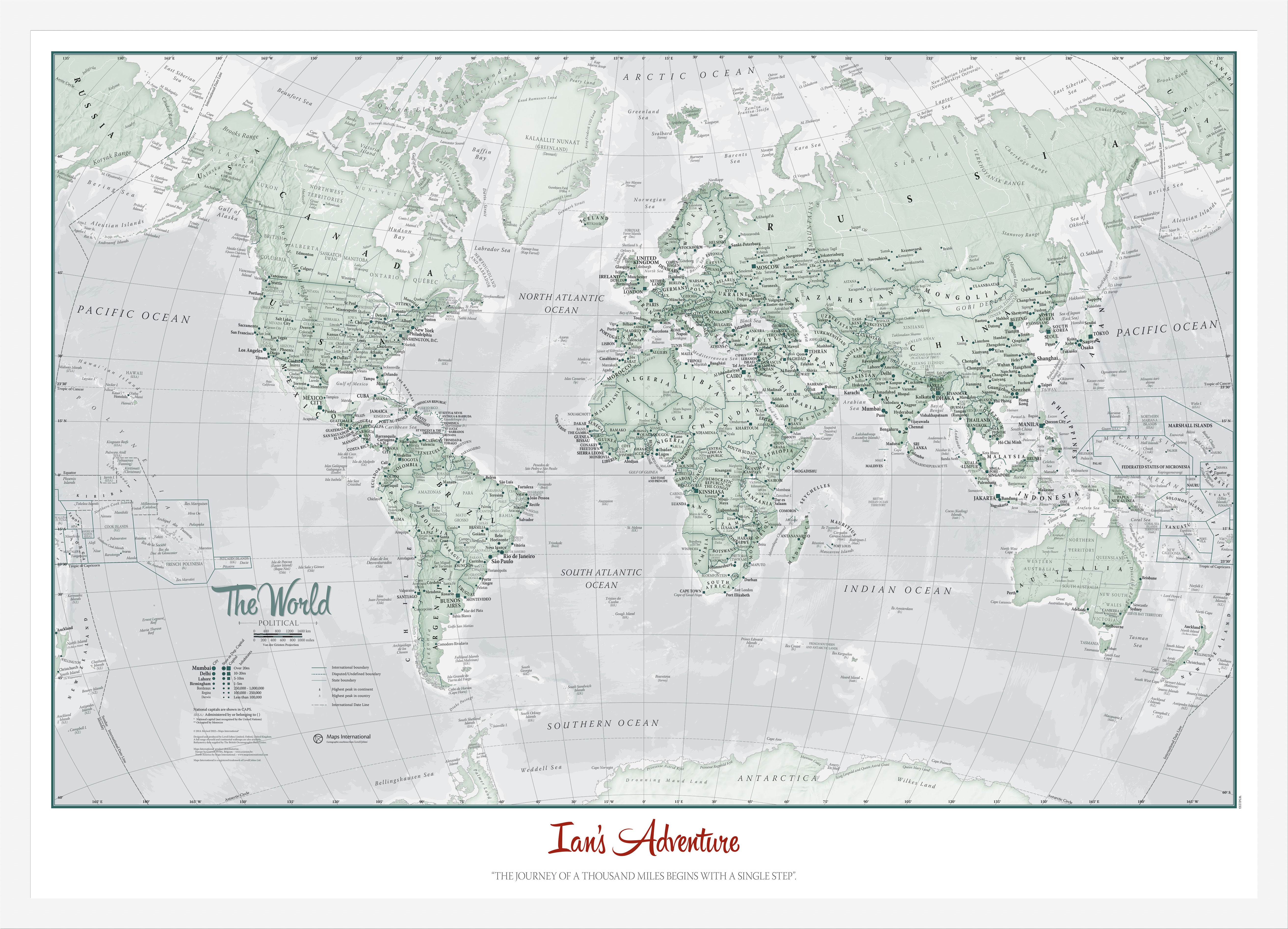 PS01227_S_WDWHI - Personalised World Is Art - Wall Map Rustic