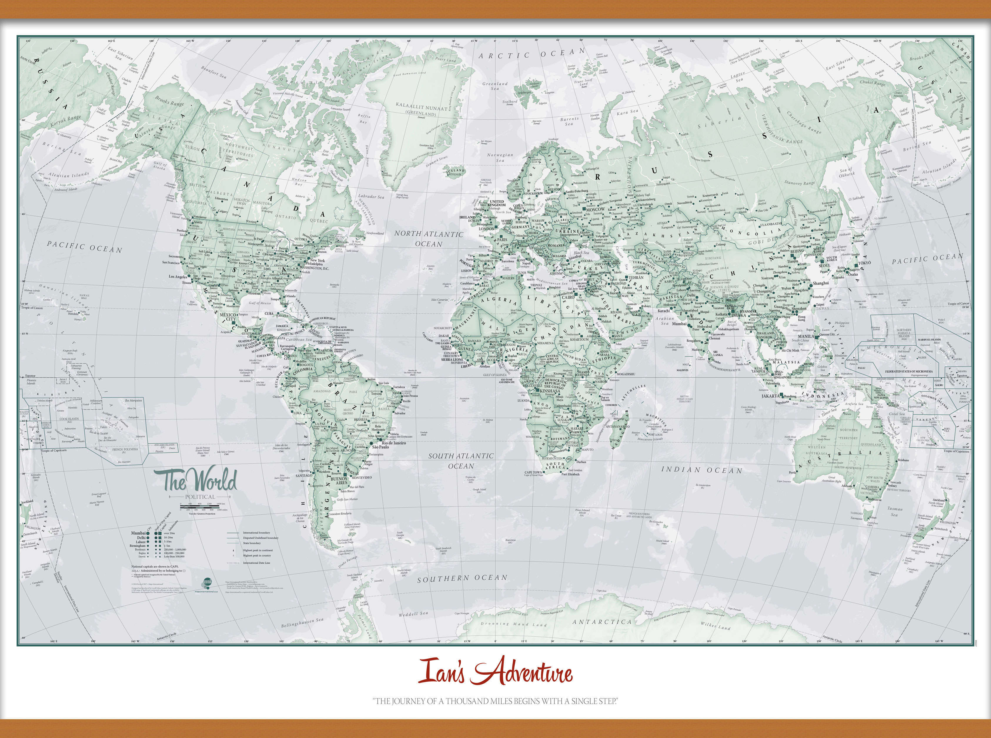 PS01227_L_CWDHB - Personalised World Is Art - Wall Map Rustic