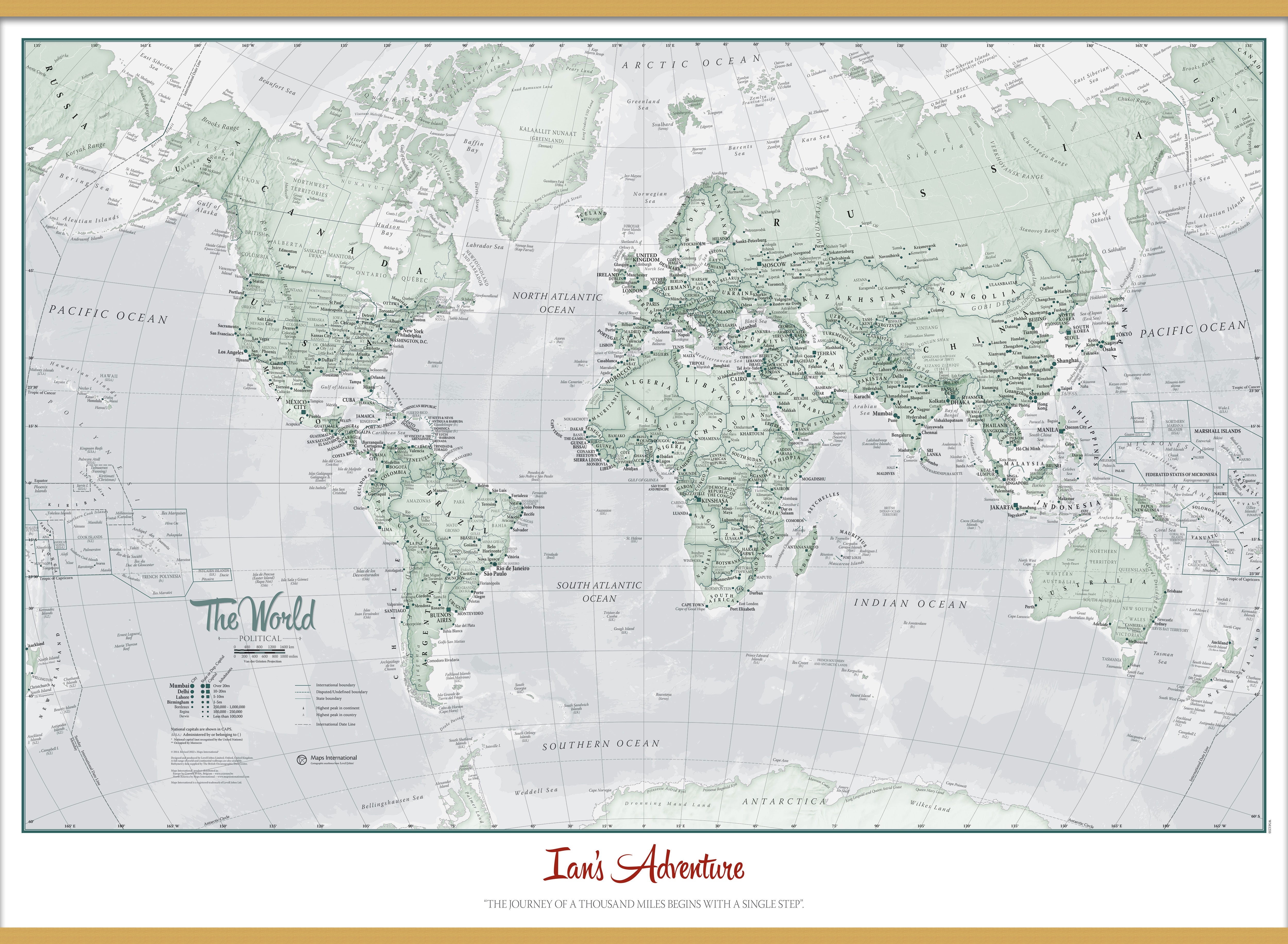 PS01227_S_LWDHB - Personalised World Is Art - Wall Map Rustic