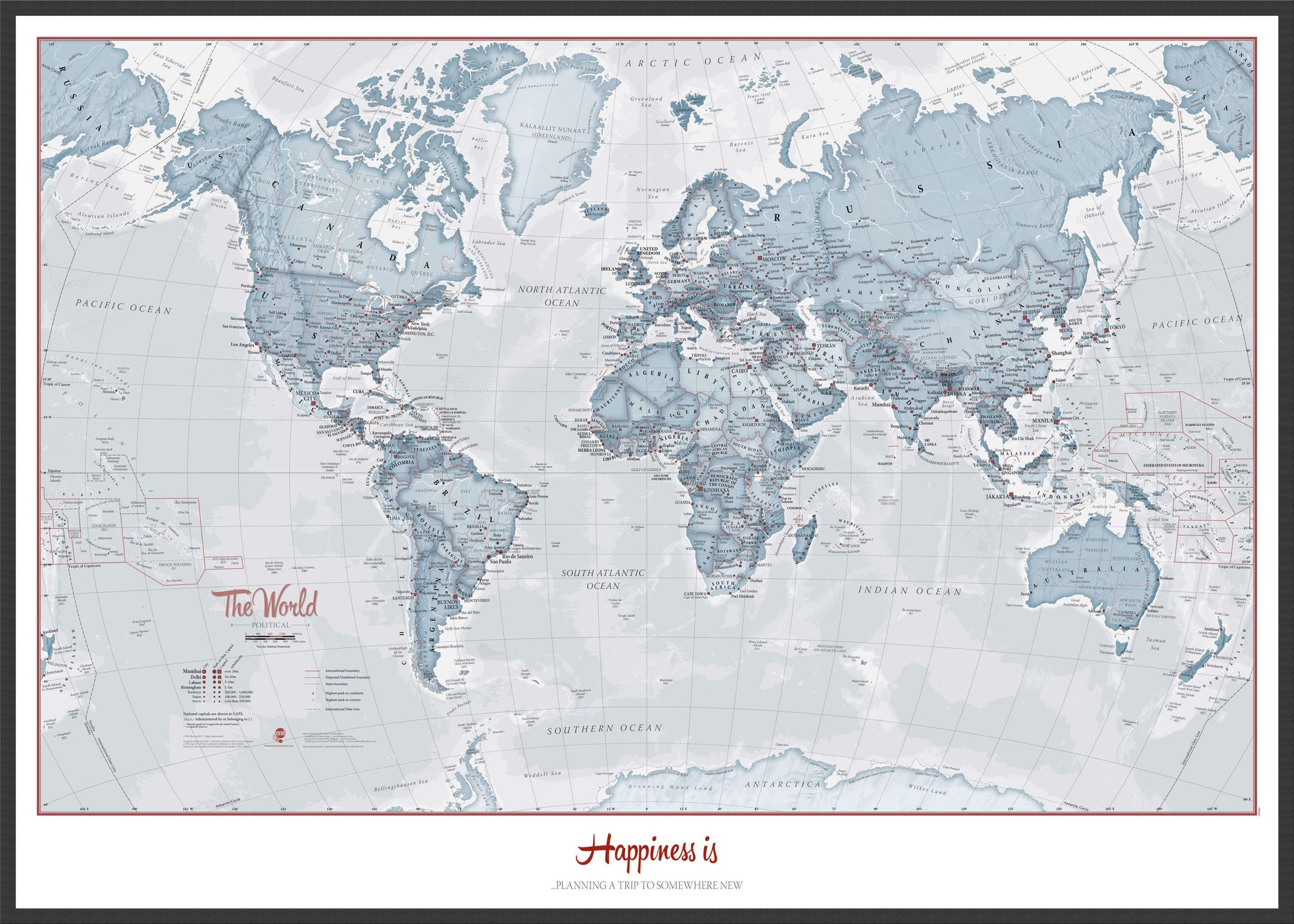 PS01225_L_WDBLA - Personalised World Is Art - Wall Map Teal