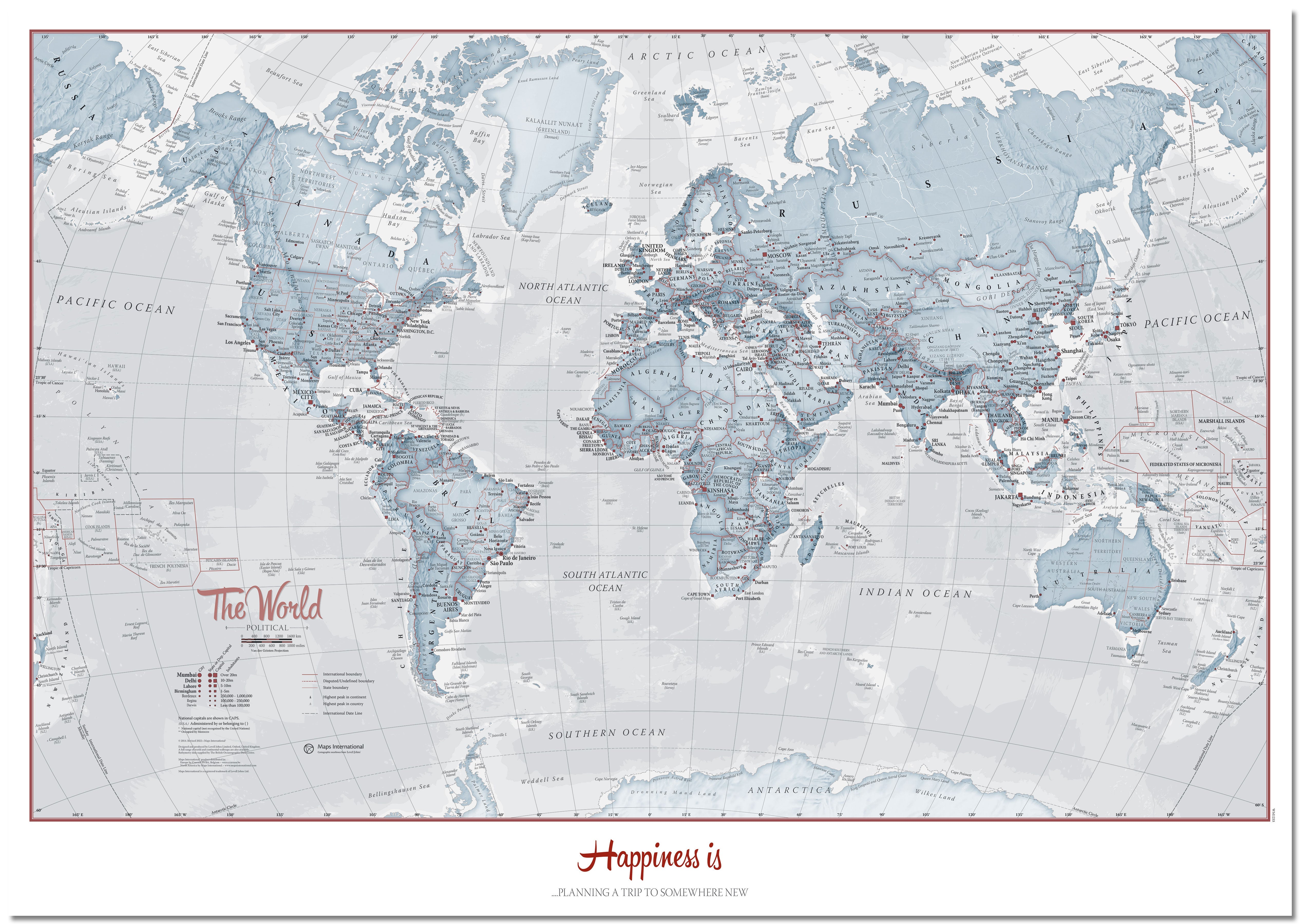 PS01225_H_LMBRD - Personalised World Is Art - Wall Map Teal