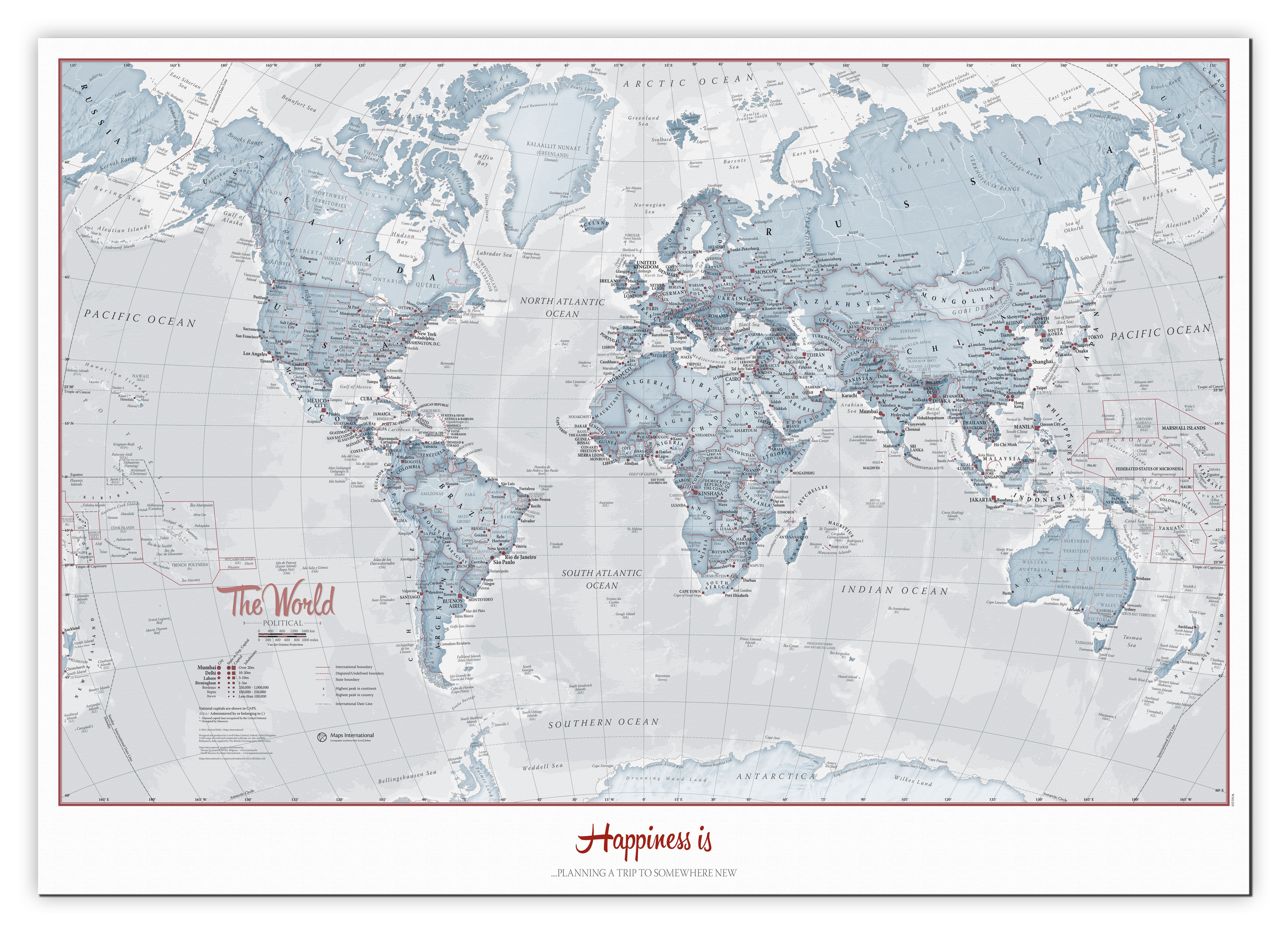 PS01225_H_CANVA - Personalised World Is Art - Wall Map Teal