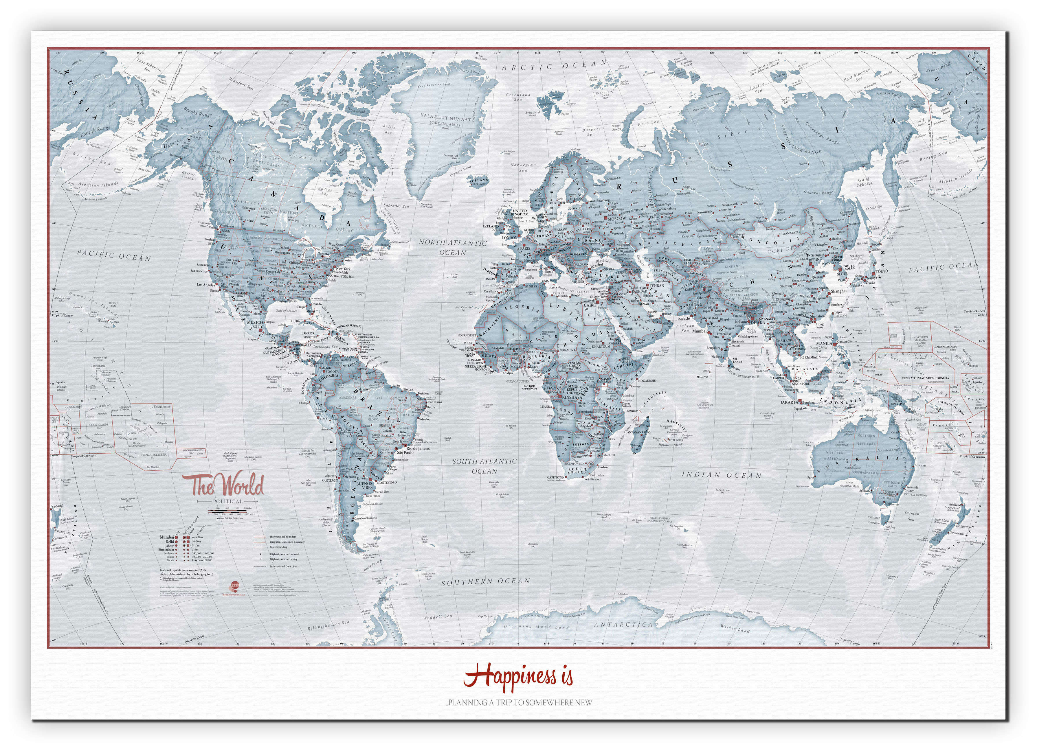 PS01225_H_CANVA - Personalised World Is Art - Wall Map Teal