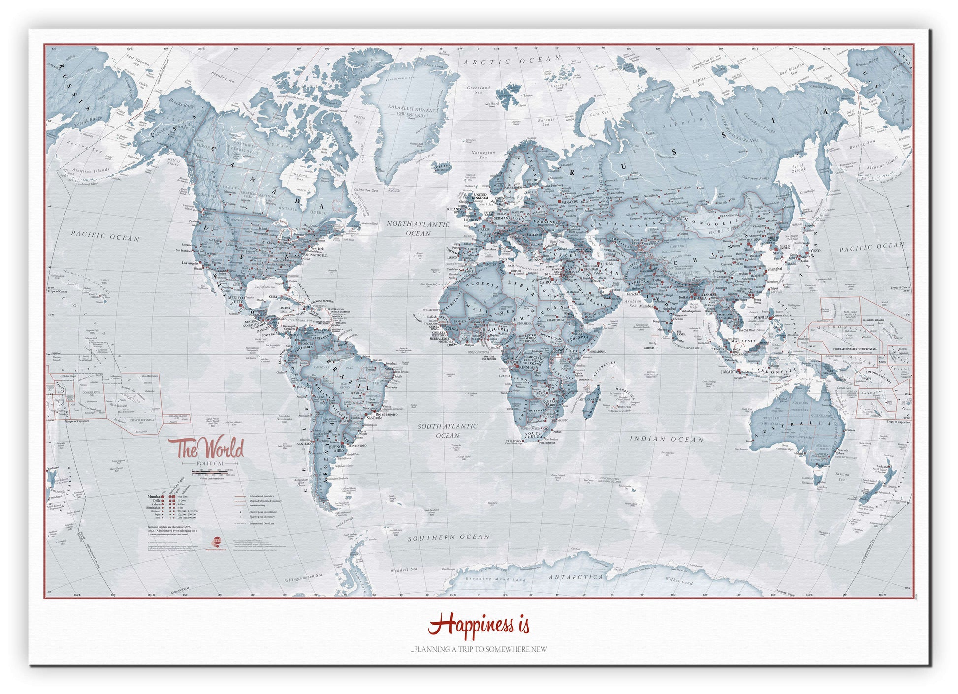PS01225_M_CANVA - Personalised World Is Art - Wall Map Teal