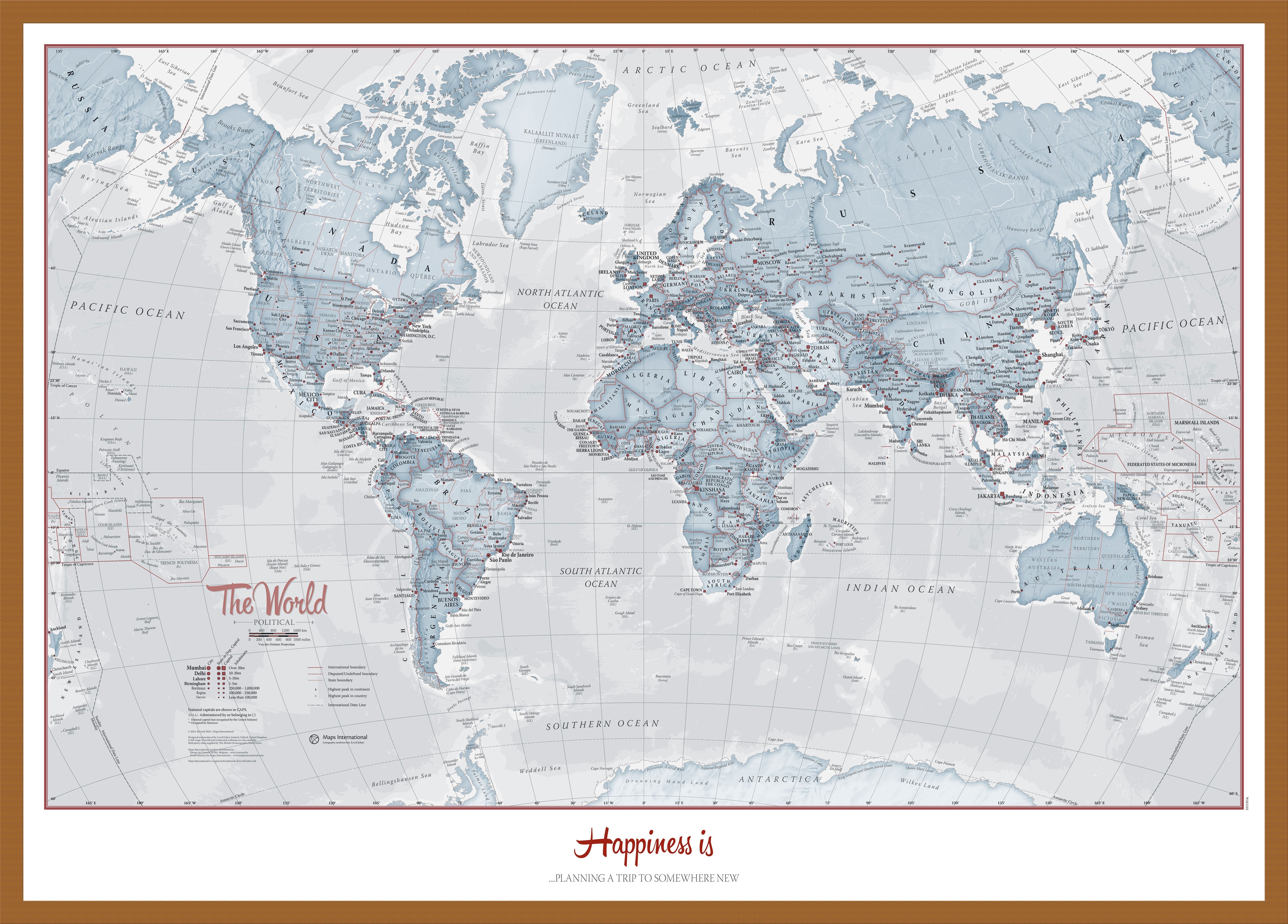PS01225_L_WDTEA - Personalised World Is Art - Wall Map Teal