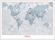 PS01225_S_BWWHI - Personalised World Is Art - Wall Map Teal