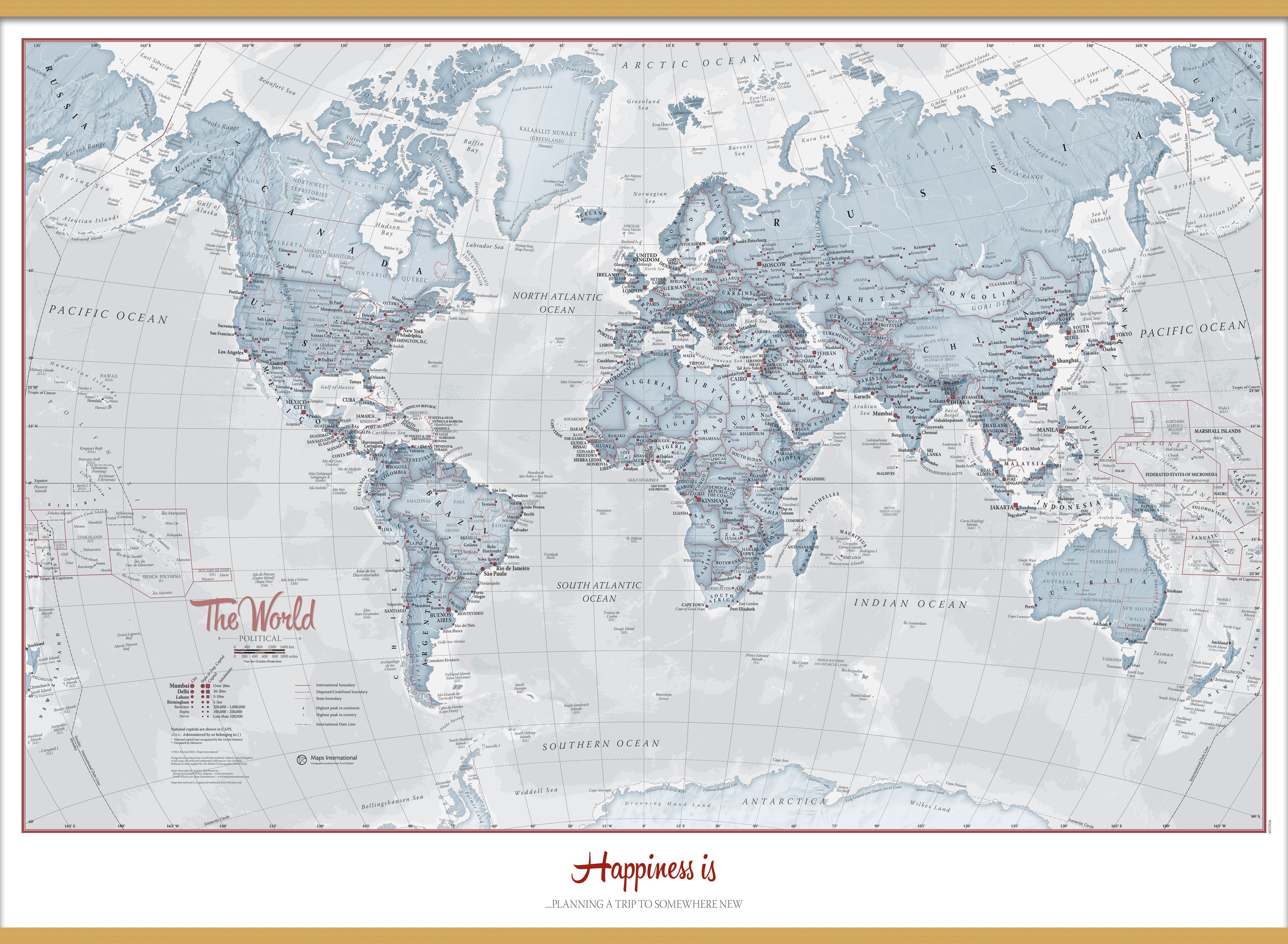 PS01225_H_LWDHB - Personalised World Is Art - Wall Map Teal