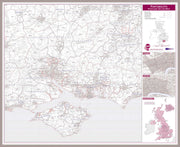UK00783_L_MGFAL - Portsmouth, Southampton and Isle of Wight Postcode Sector Map