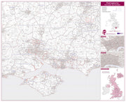 UK00783_L_LAMIN - Portsmouth, Southampton and Isle of Wight Postcode Sector Map