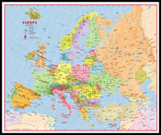 CT00630_H_LBDBL - Primary Europe Wall Map Political