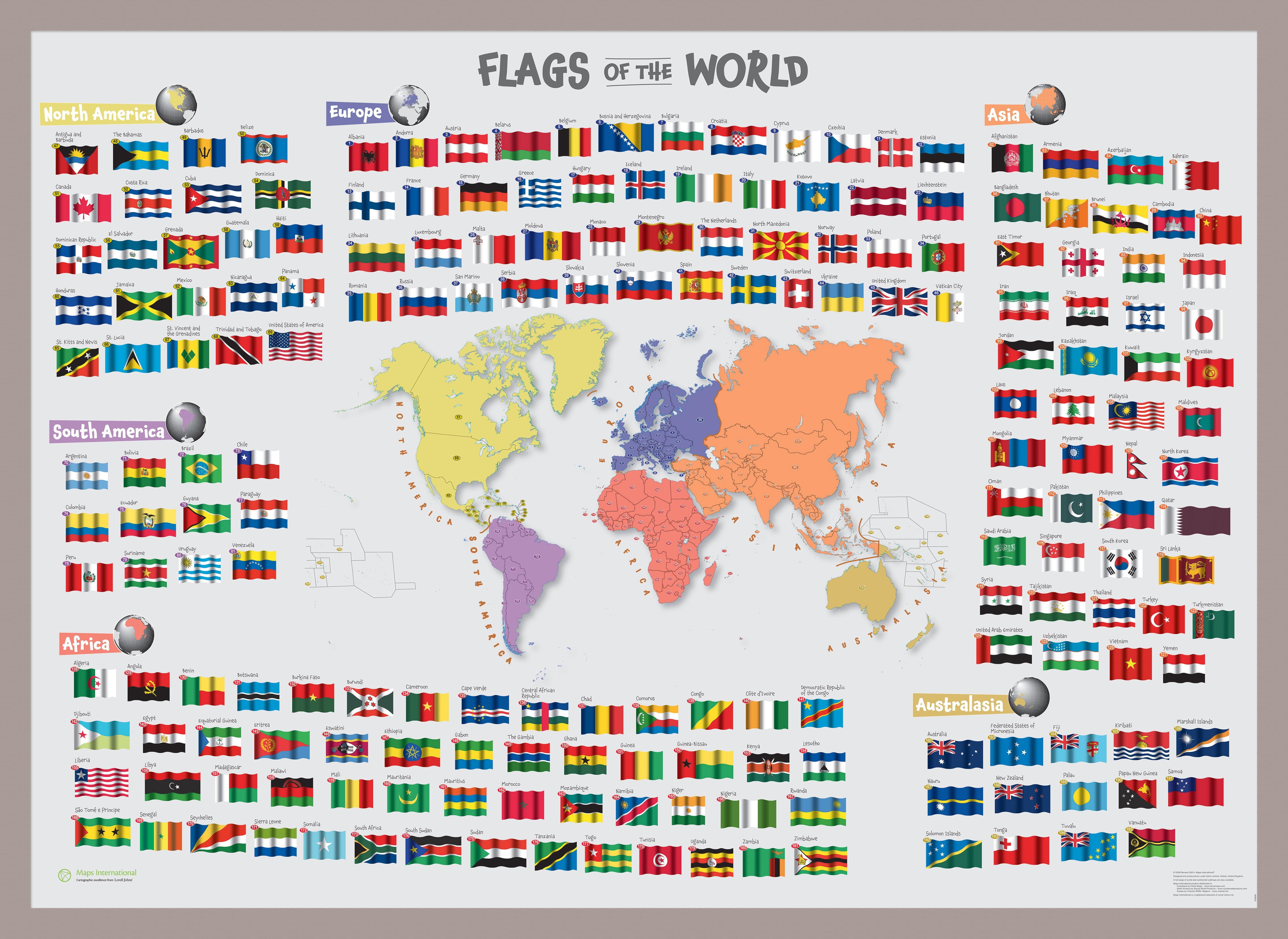 LS00625_M_PINAL - Primary Flags of the World poster