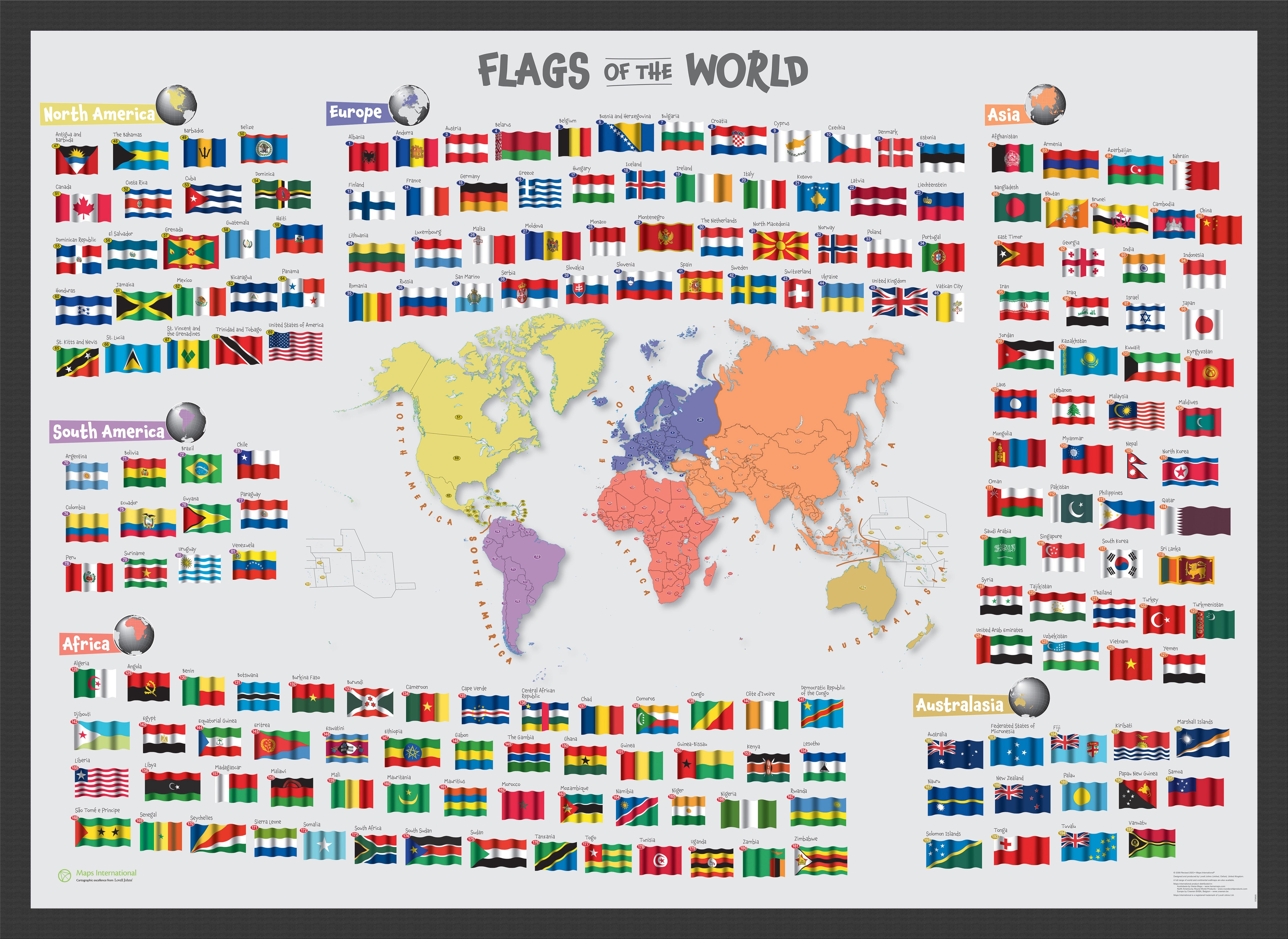 LS00625_M_WDBLA - Primary Flags of the World poster
