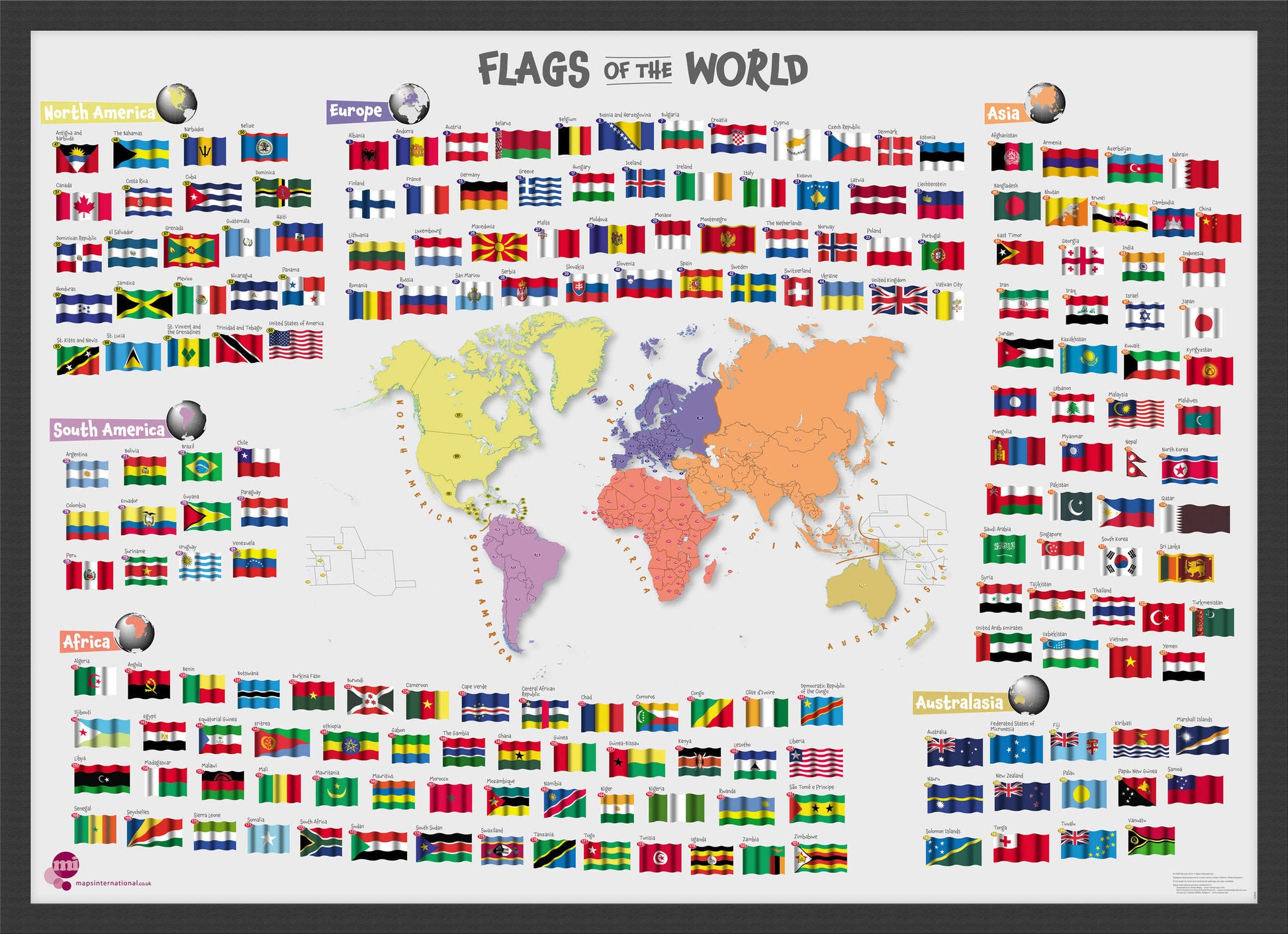 LS00625_M_BWBLA - Primary Flags of the World poster