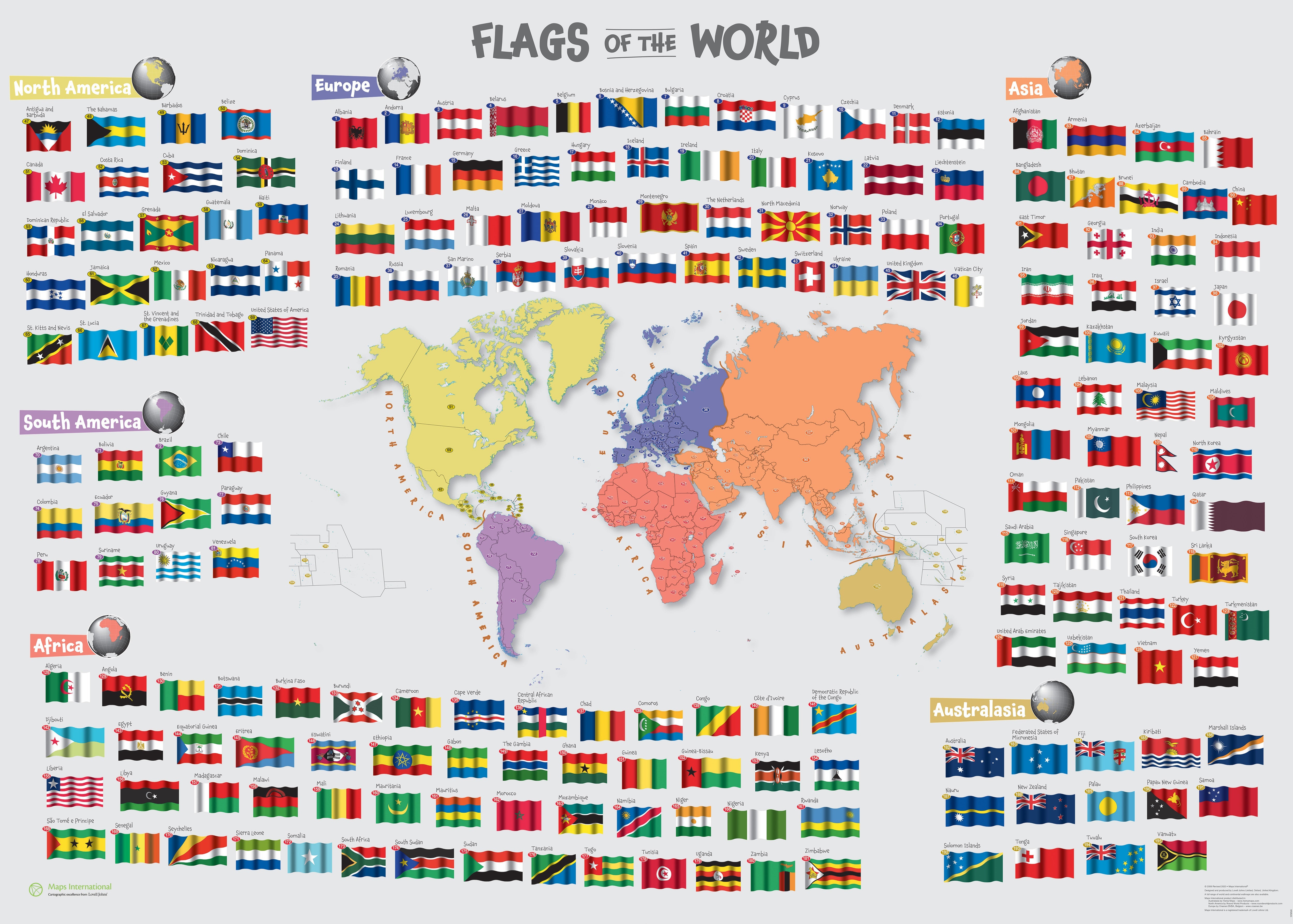 LS00625_M_LAMIN - Primary Flags of the World poster