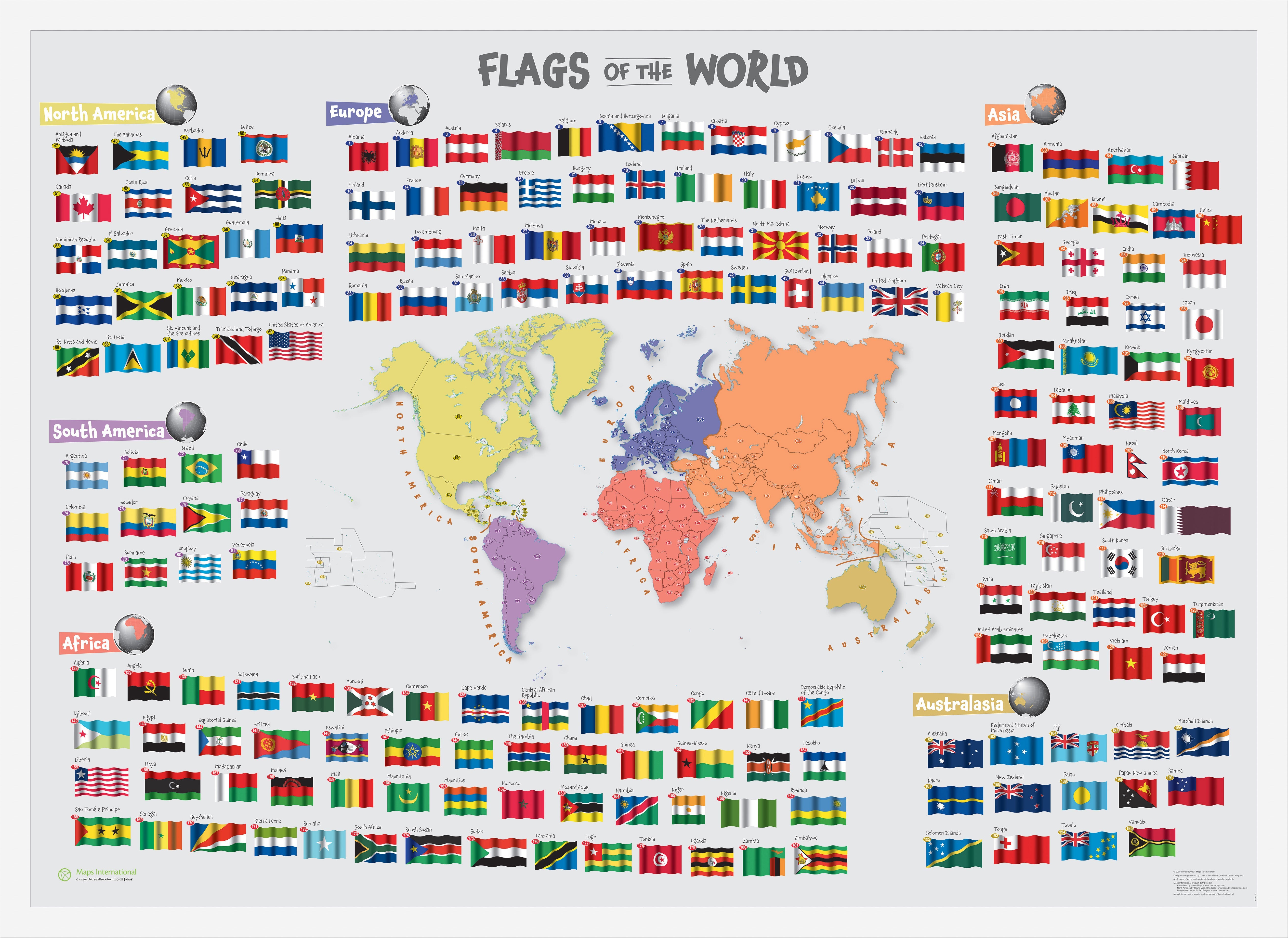 LS00625_M_WDWHI - Primary Flags of the World poster