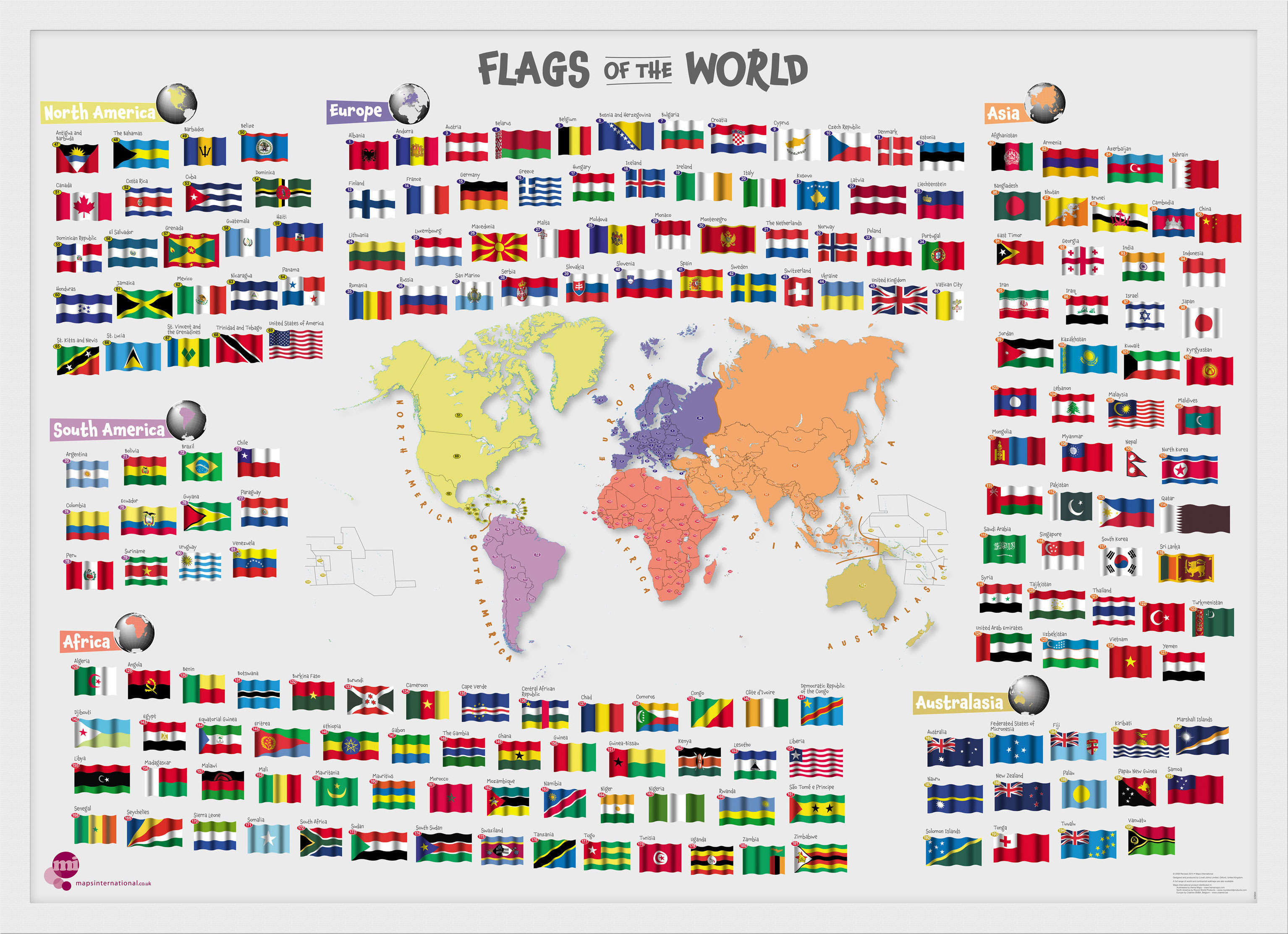LS00625_M_WDWHI - Primary Flags of the World poster