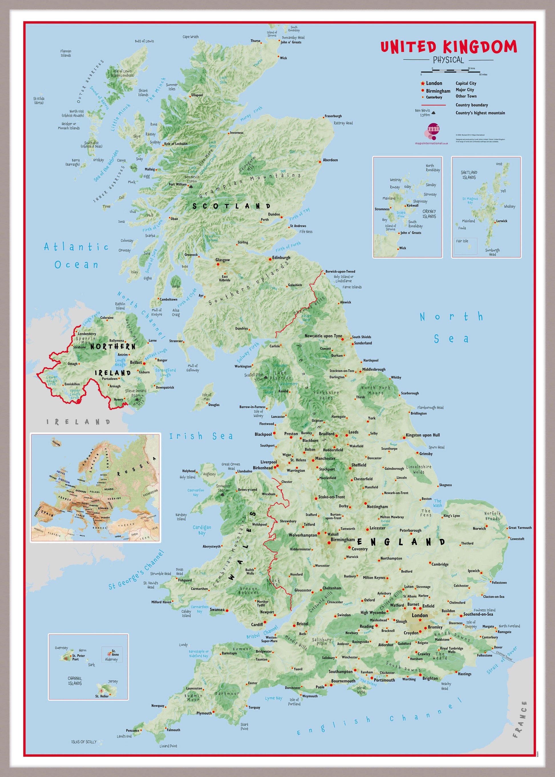 UK00629_H_MGFAL - Primary UK Wall Map Physical