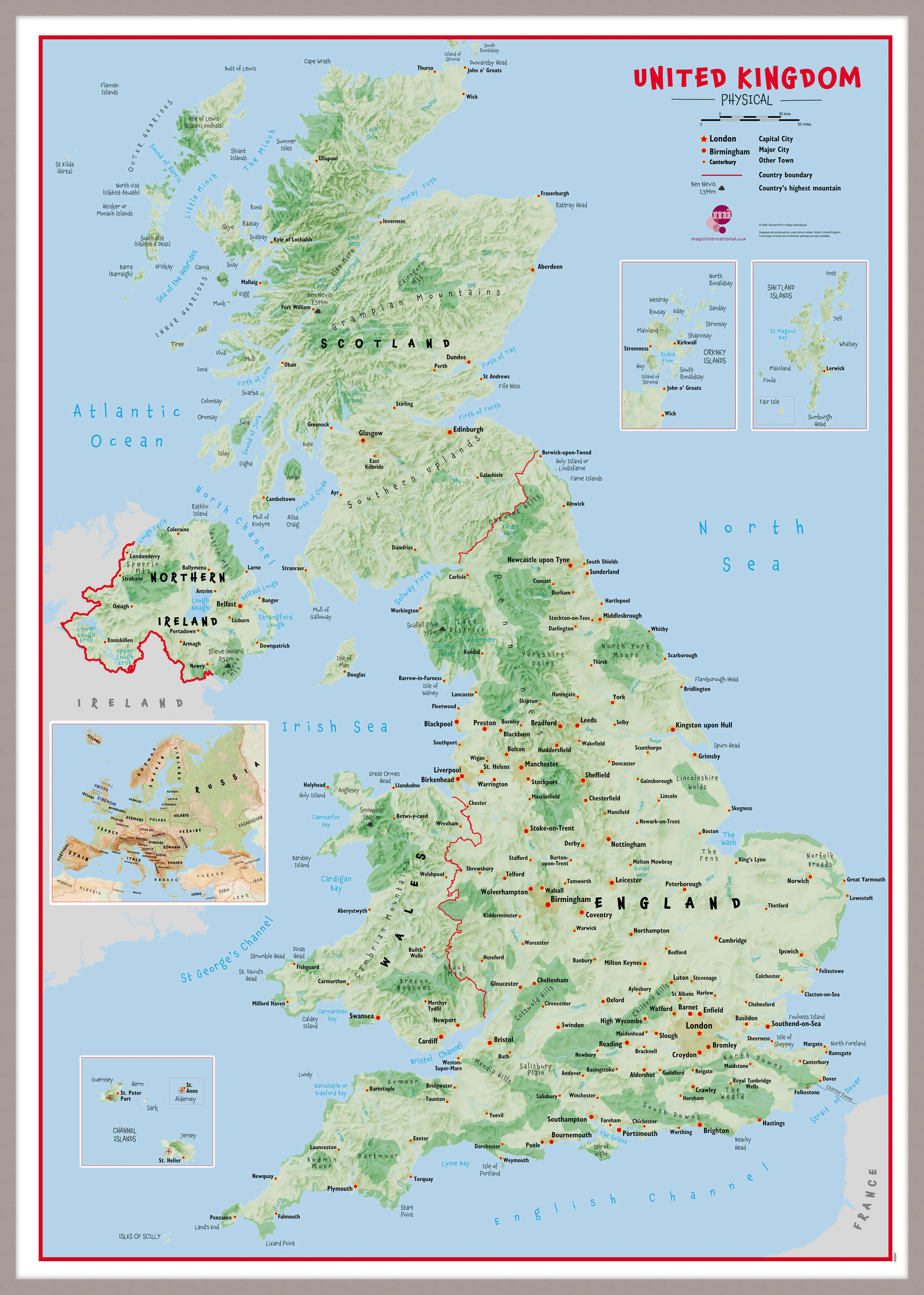 UK00629_H_MGFAL - Primary UK Wall Map Physical