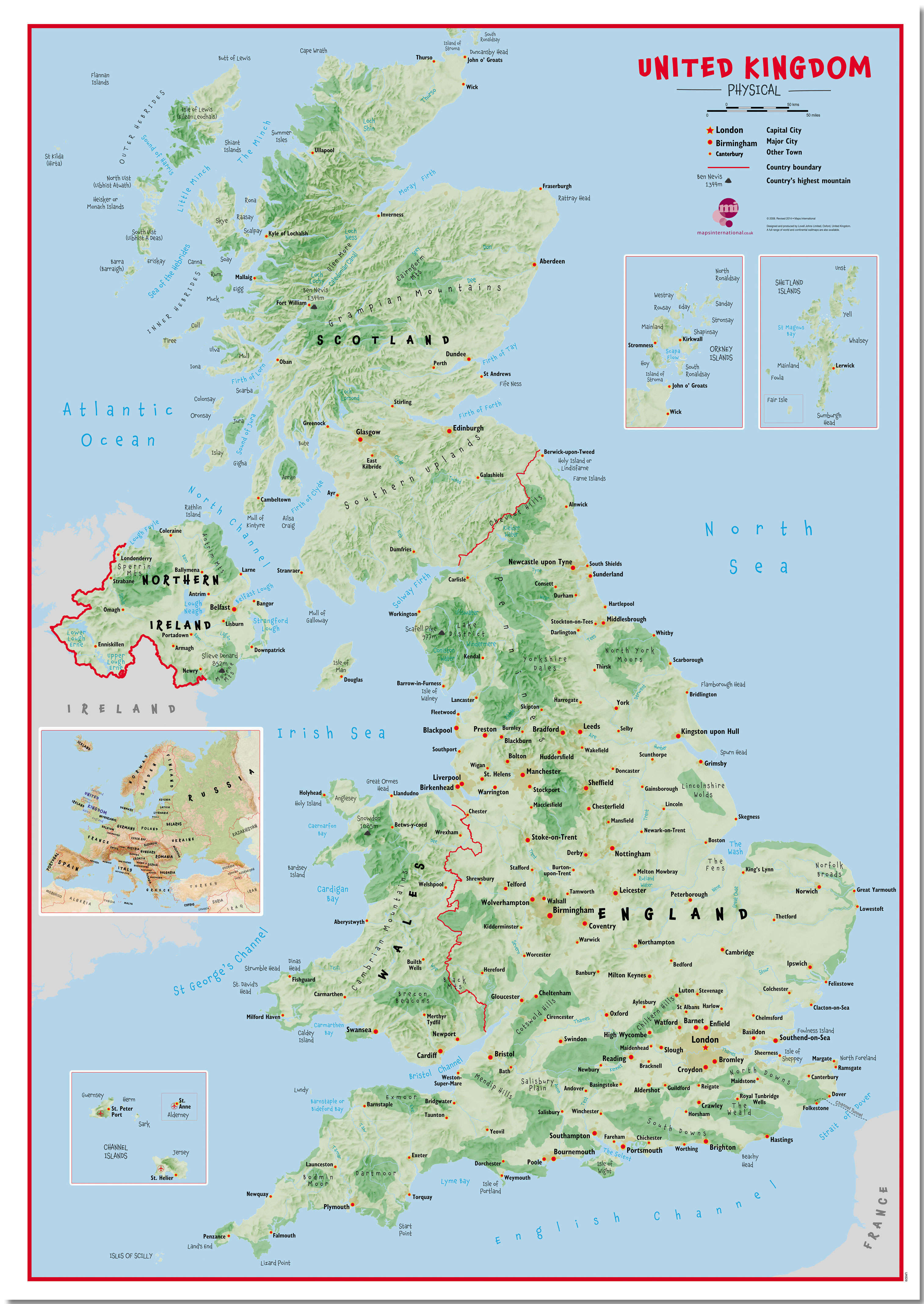 UK00629_H_LMBRD - Primary UK Wall Map Physical