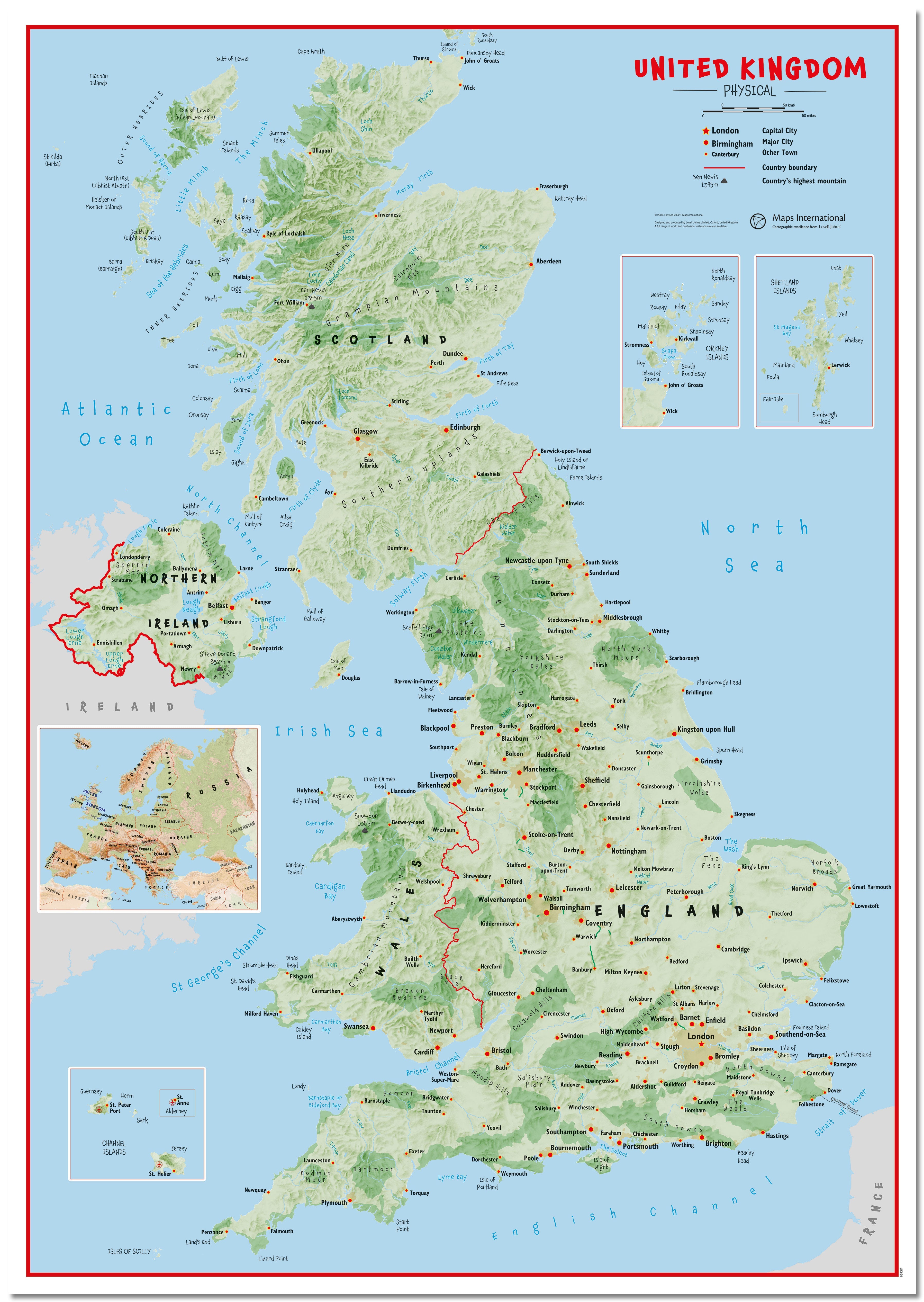 UK00629_H_LMBRD - Primary UK Wall Map Physical