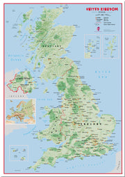 UK00629_L_LMBRD - Primary UK Wall Map Physical