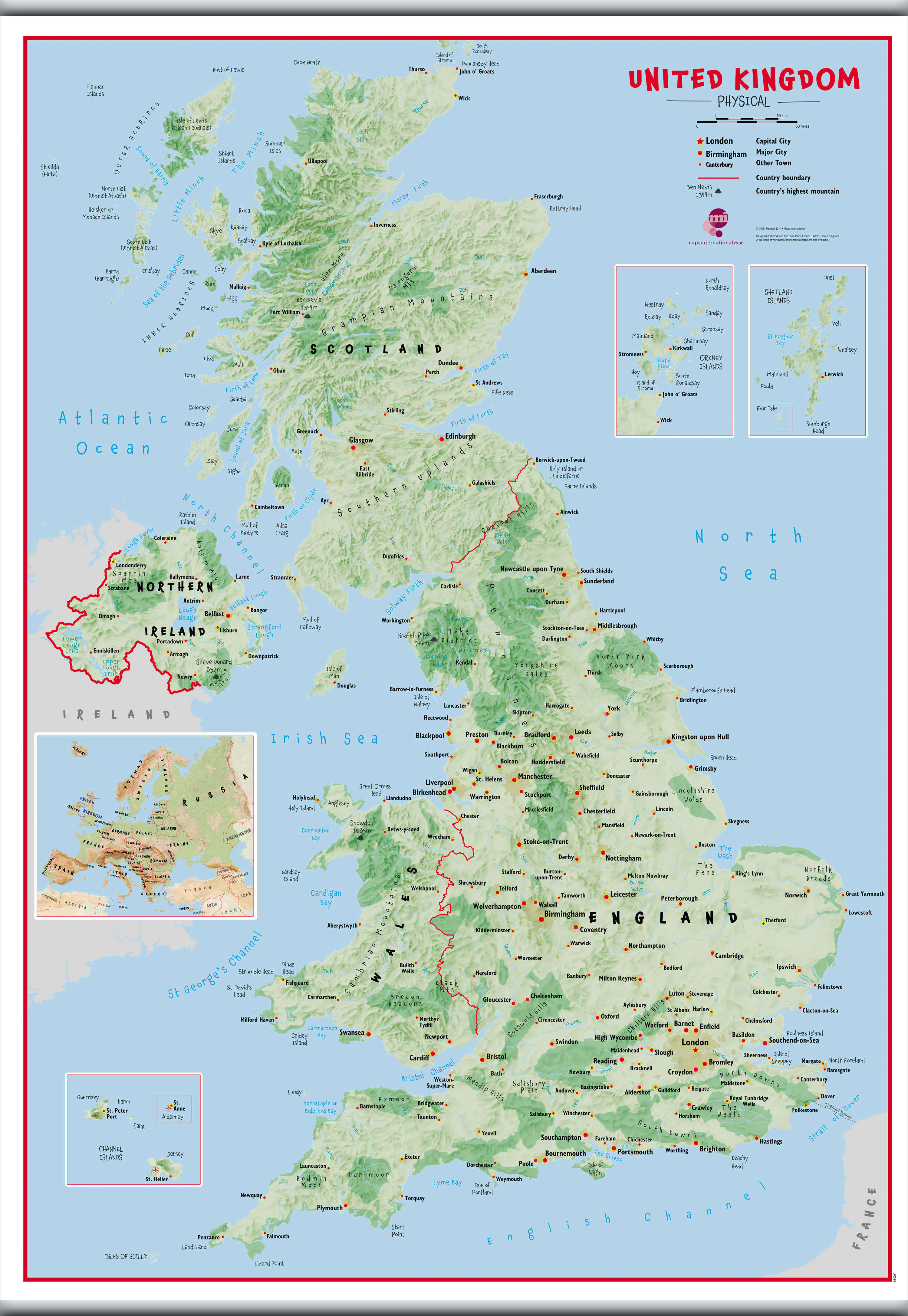 UK00629_H_CANHB - Primary UK Wall Map Physical