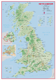 UK00629_L_LAMIN - Primary UK Wall Map Physical