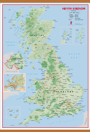 UK00629_L_CWDHB - Primary UK Wall Map Physical