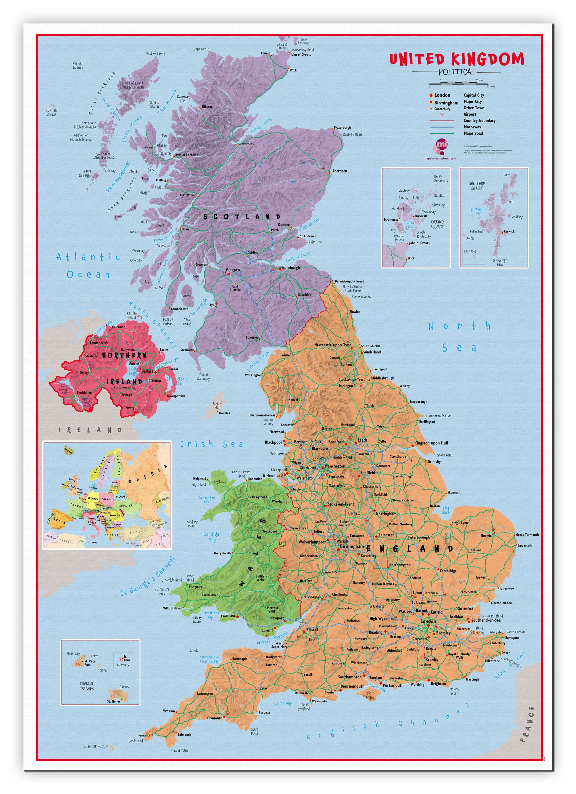 UK00628_H_CANVA - Primary UK Wall Map Political