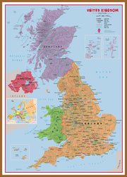 UK00628_L_LBWTE - Primary UK Wall Map Political