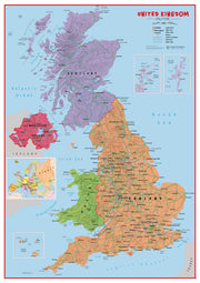 UK00628_L_PAPER - Primary UK Wall Map Political