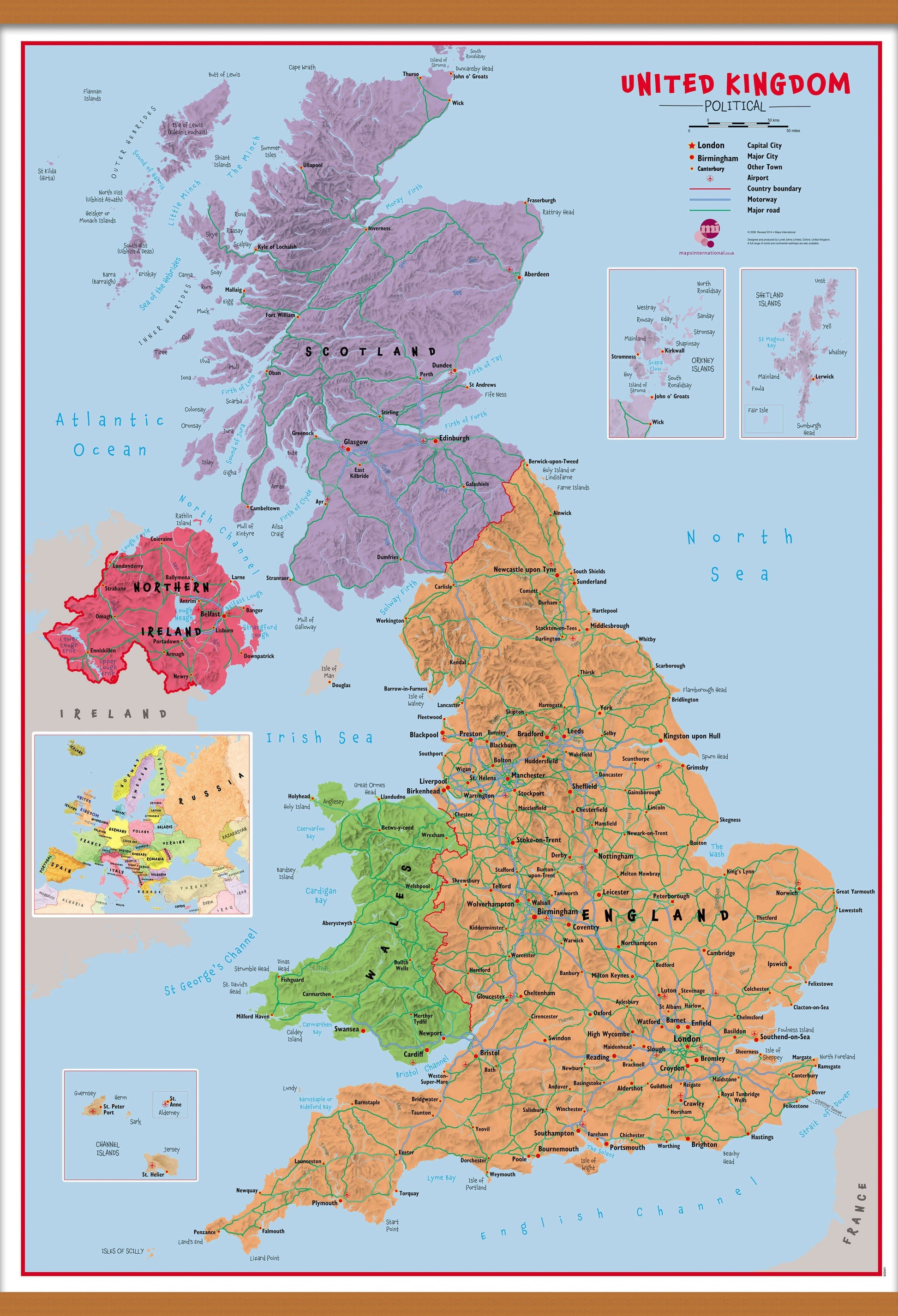 UK00628_L_CWDHB - Primary UK Wall Map Political