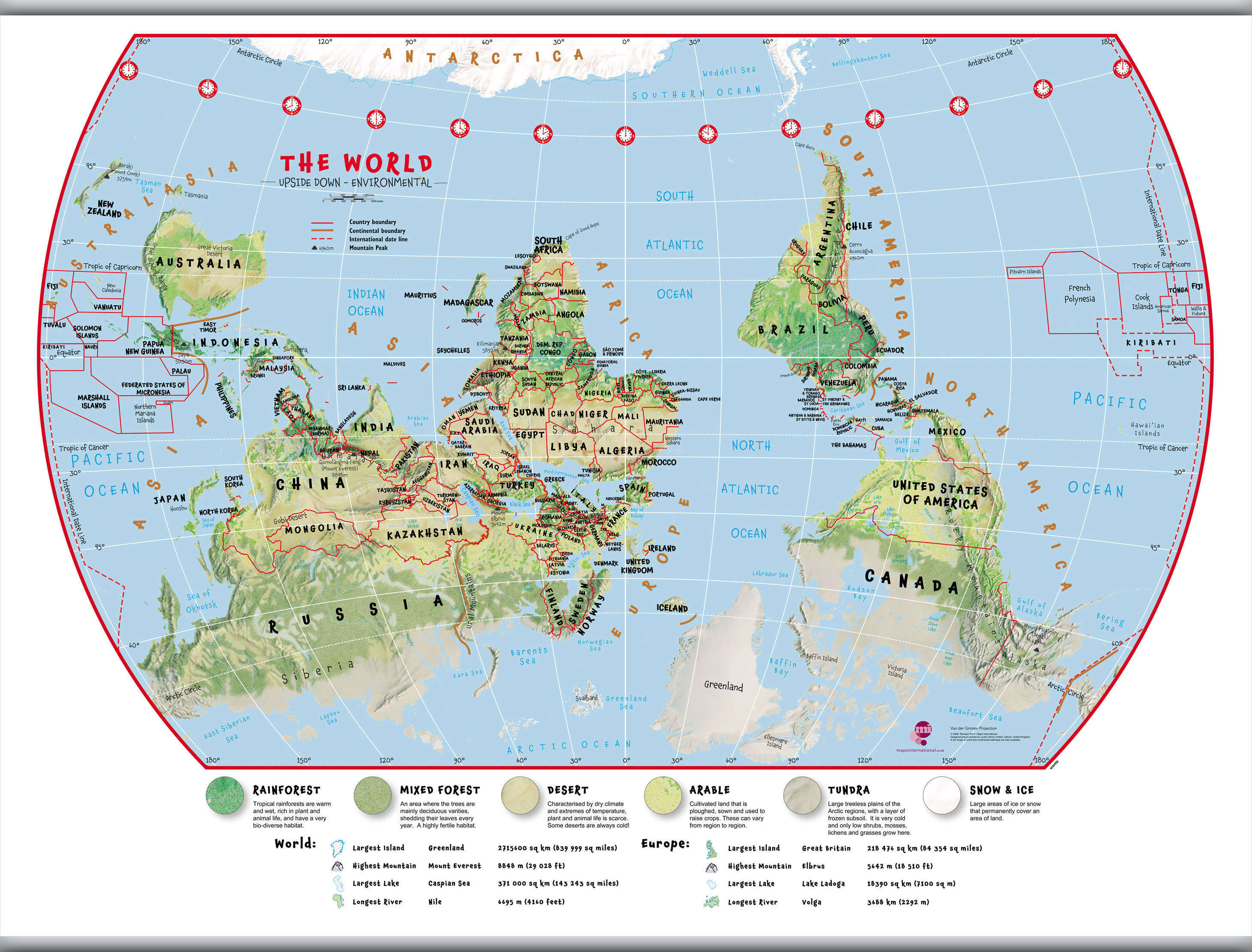 WM00458_H_CANHB - Primary Upside Down World Wall Map Environmental
