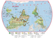WM00458_L_LAMIN - Primary Upside Down World Wall Map Environmental