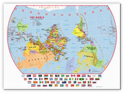 WM00457_L_CANVA - Primary Upside Down World Wall Map Political with flags