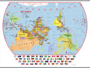 WM00457_L_CANHB - Primary Upside Down World Wall Map Political with flags