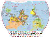 WM00457_L_CANRL - Primary Upside Down World Wall Map Political with flags