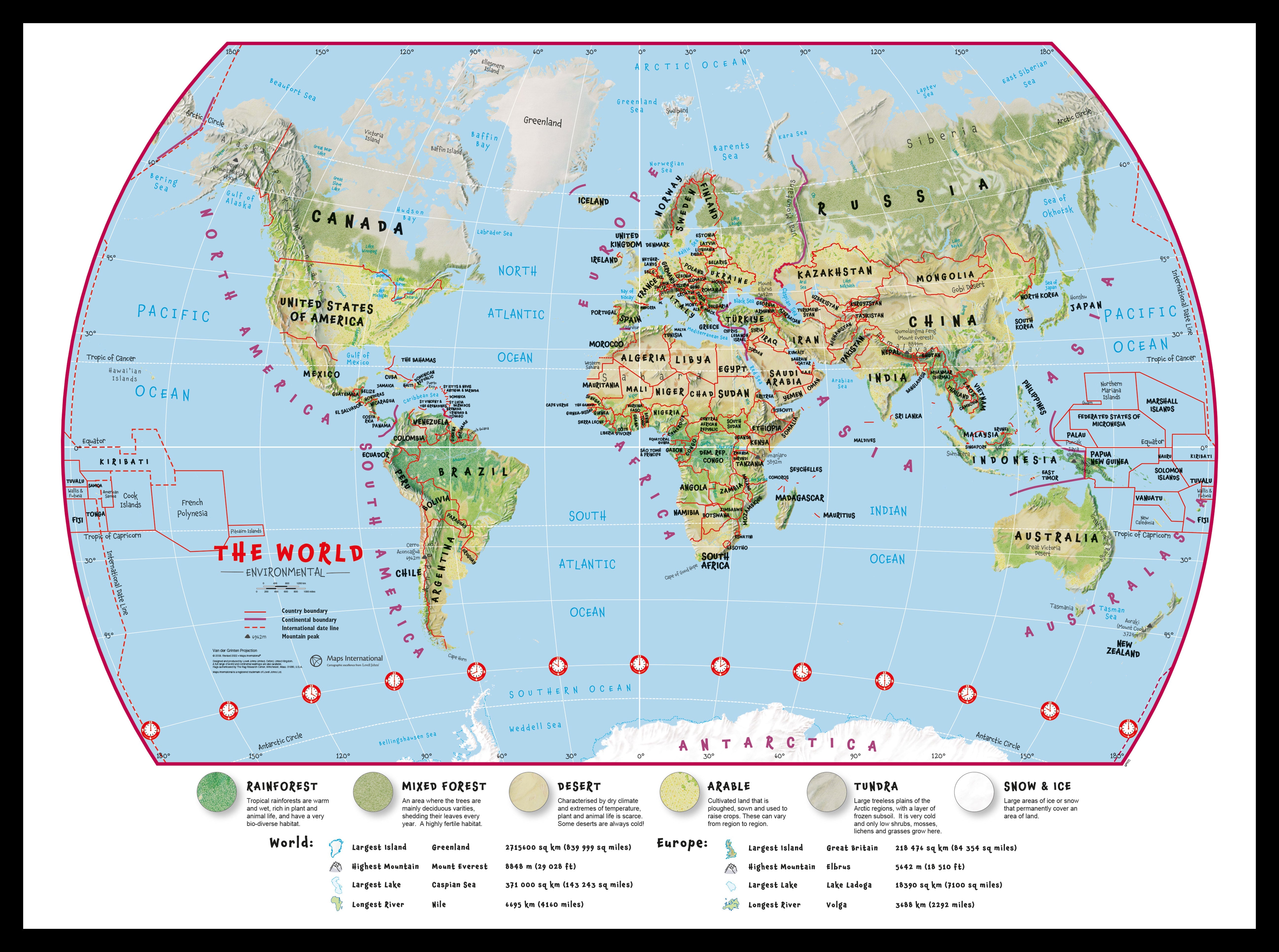 WM00415_M_PINBL - Primary World Wall Map Environmental